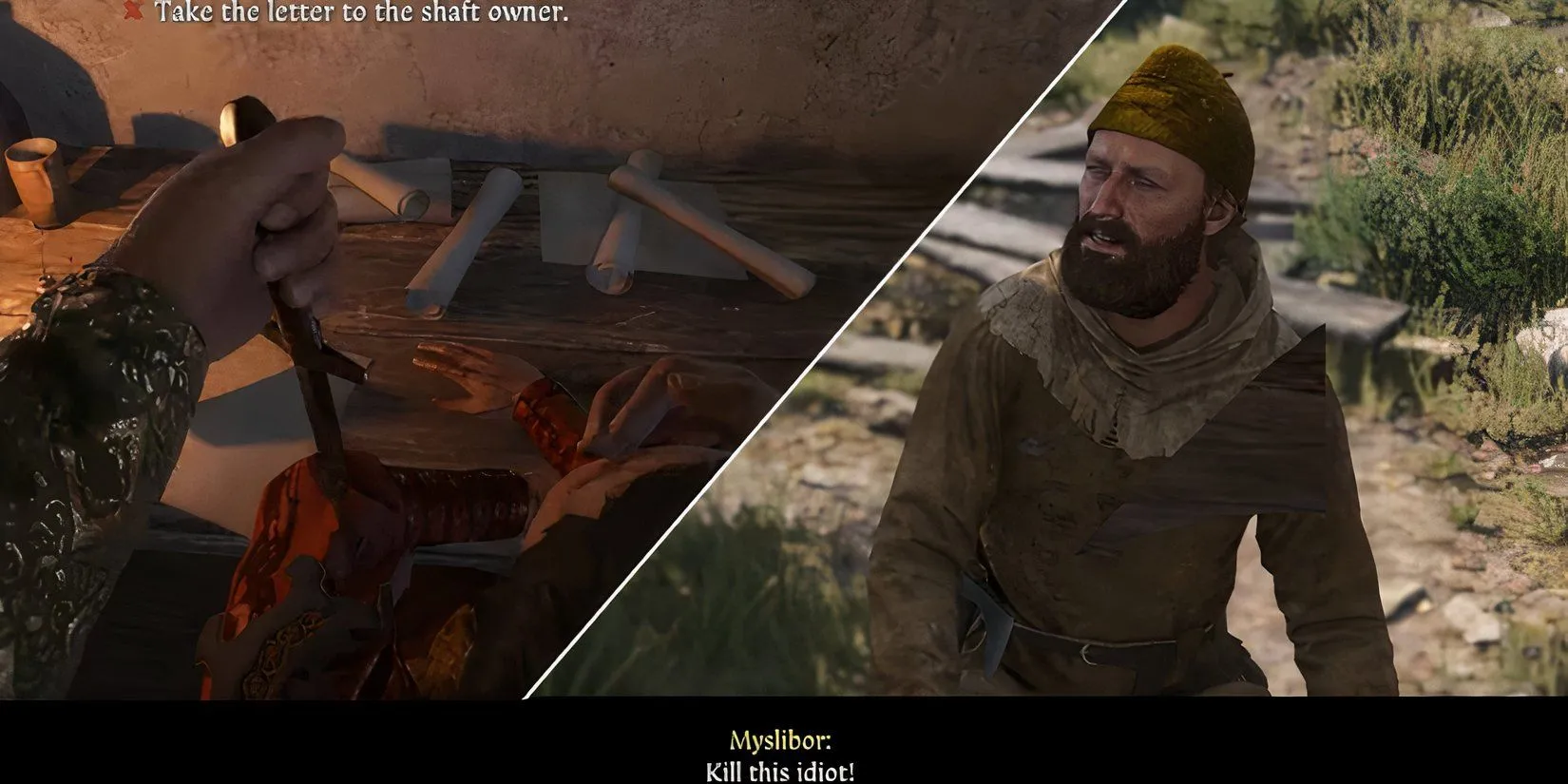 Henry ám sát Markold trong nhiệm vụ Post Scriptum, một lựa chọn dẫn đến kết cục đẫm máu trong Kingdom Come Deliverance 2.