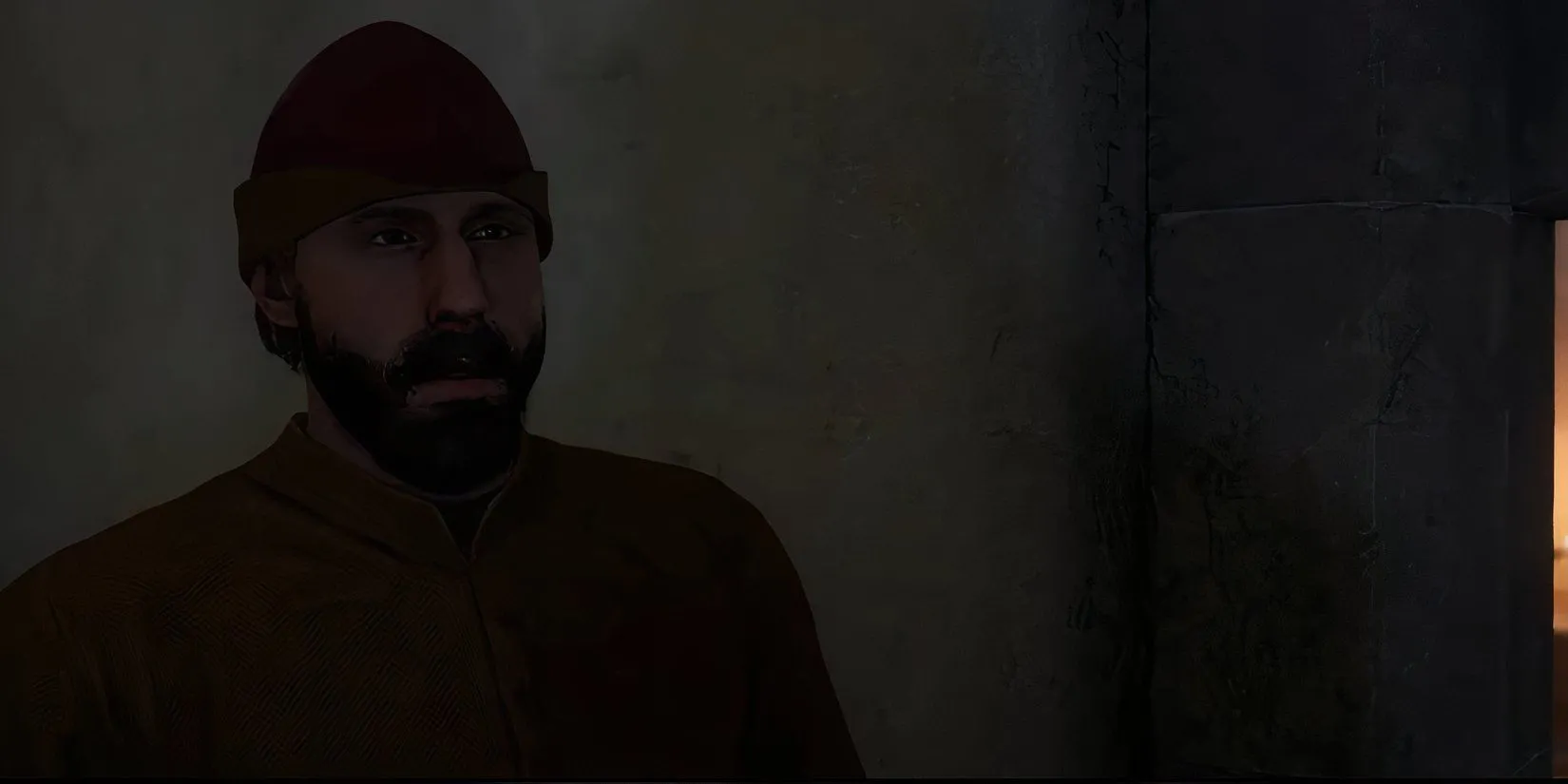 Henry đang cố gắng thuyết phục tên vệ sĩ của Markold cho vào gặp trong nhiệm vụ Post Scriptum, Kingdom Come Deliverance 2.