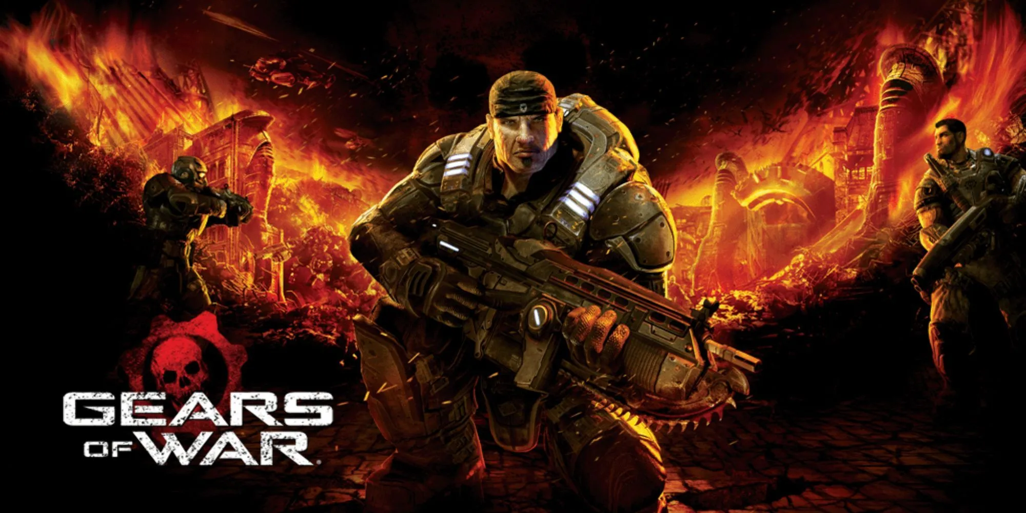 Hình ảnh đại diện cho dòng game Gears of War với logo và nhân vật chính