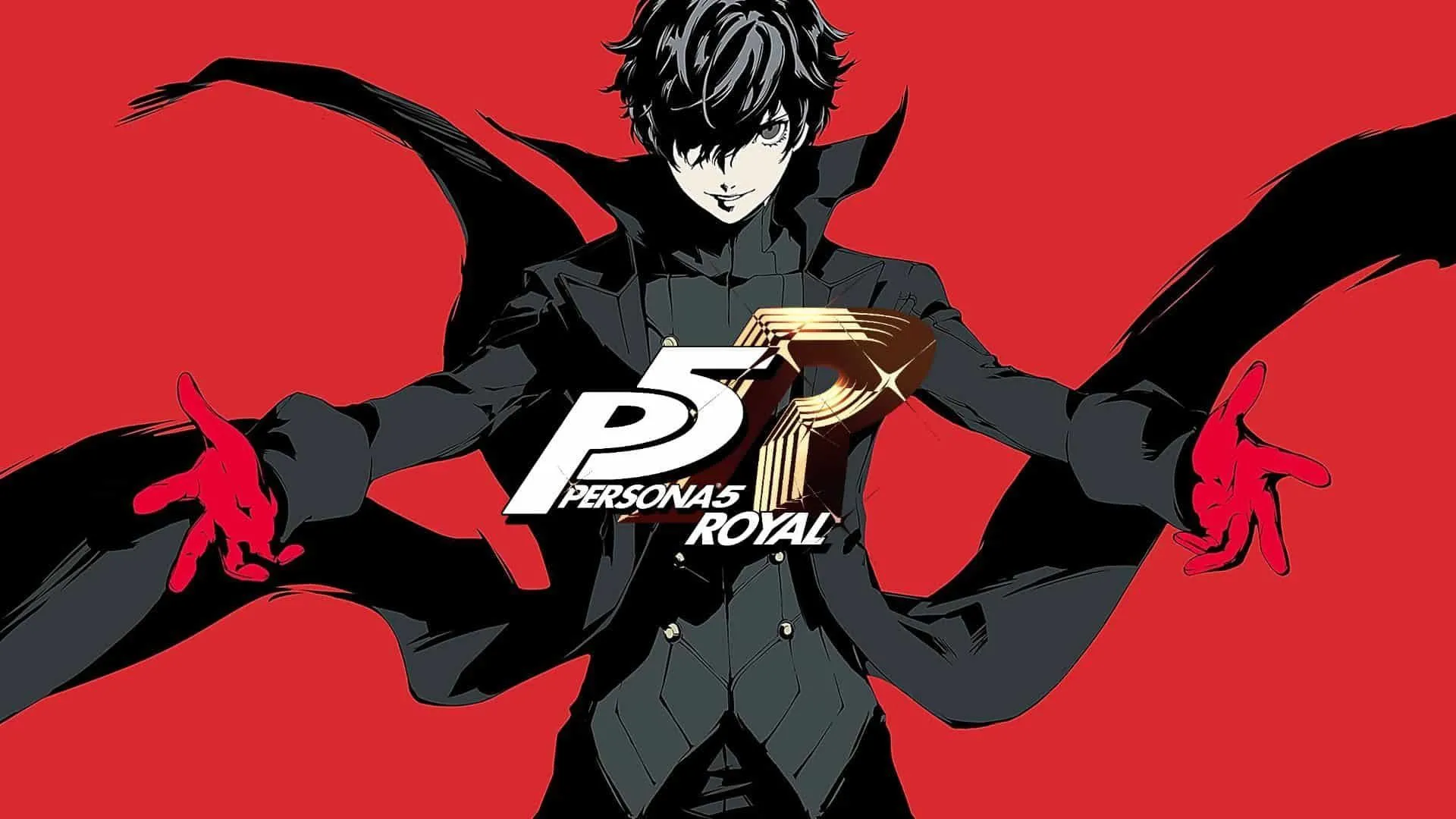 Joker dang tay trong Persona 5 Royal với logo đỏ