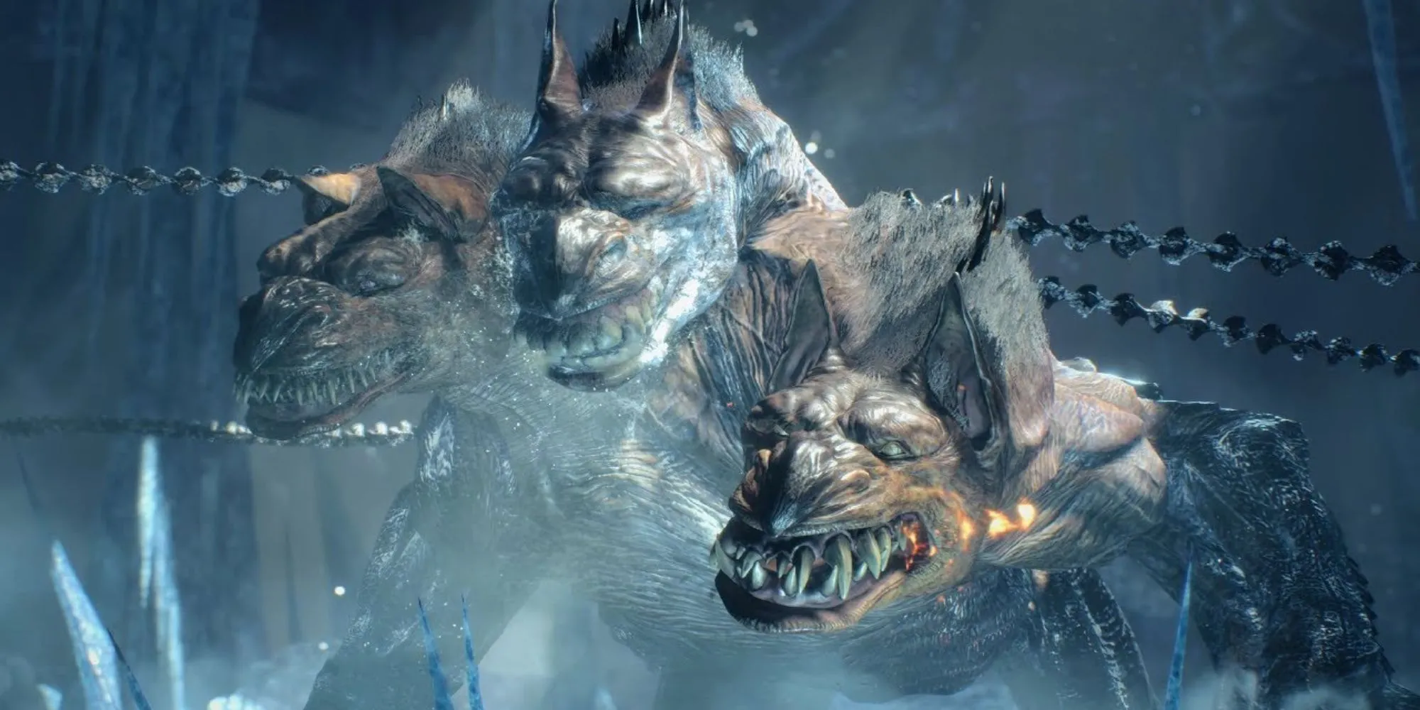 King Cerberus, ác quỷ chó ba đầu với sức mạnh băng, lửa, điện trong Devil May Cry 5