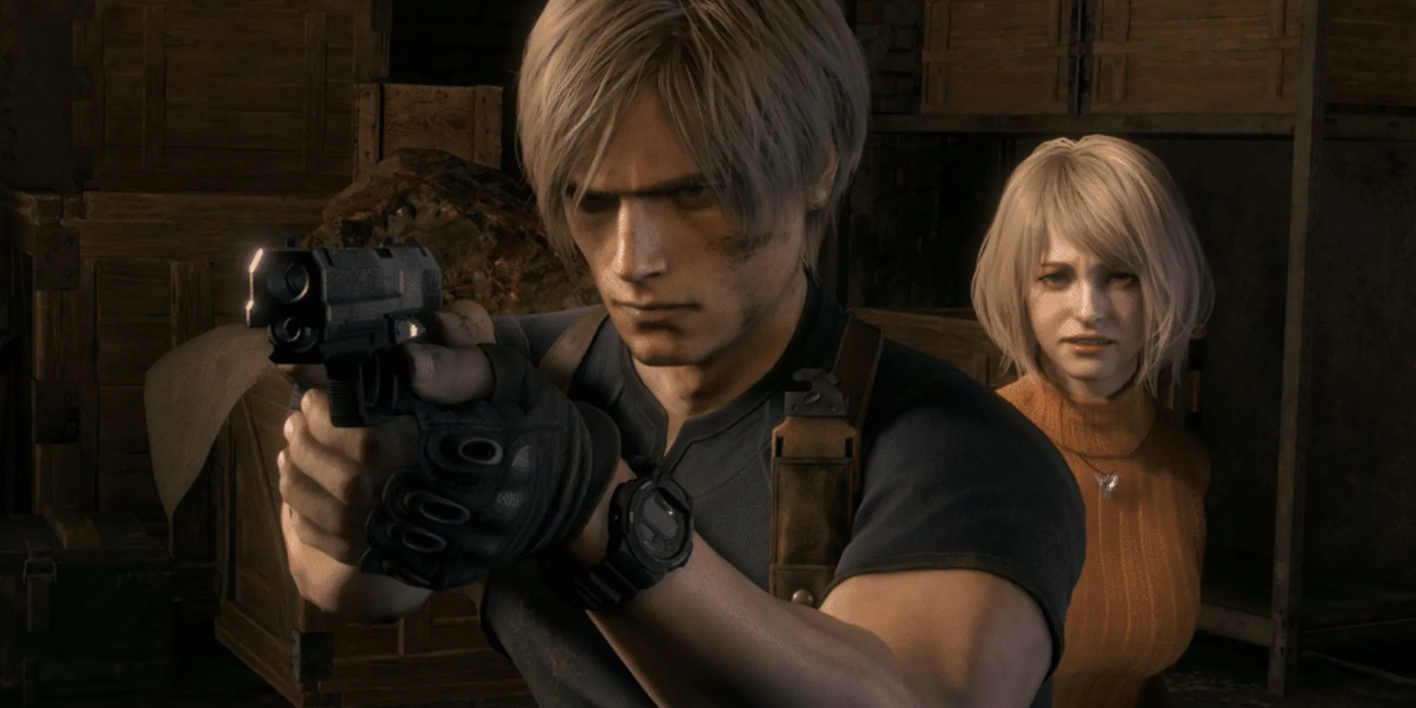 Leon Kennedy và Ashley Graham trong Resident Evil 4 Remake