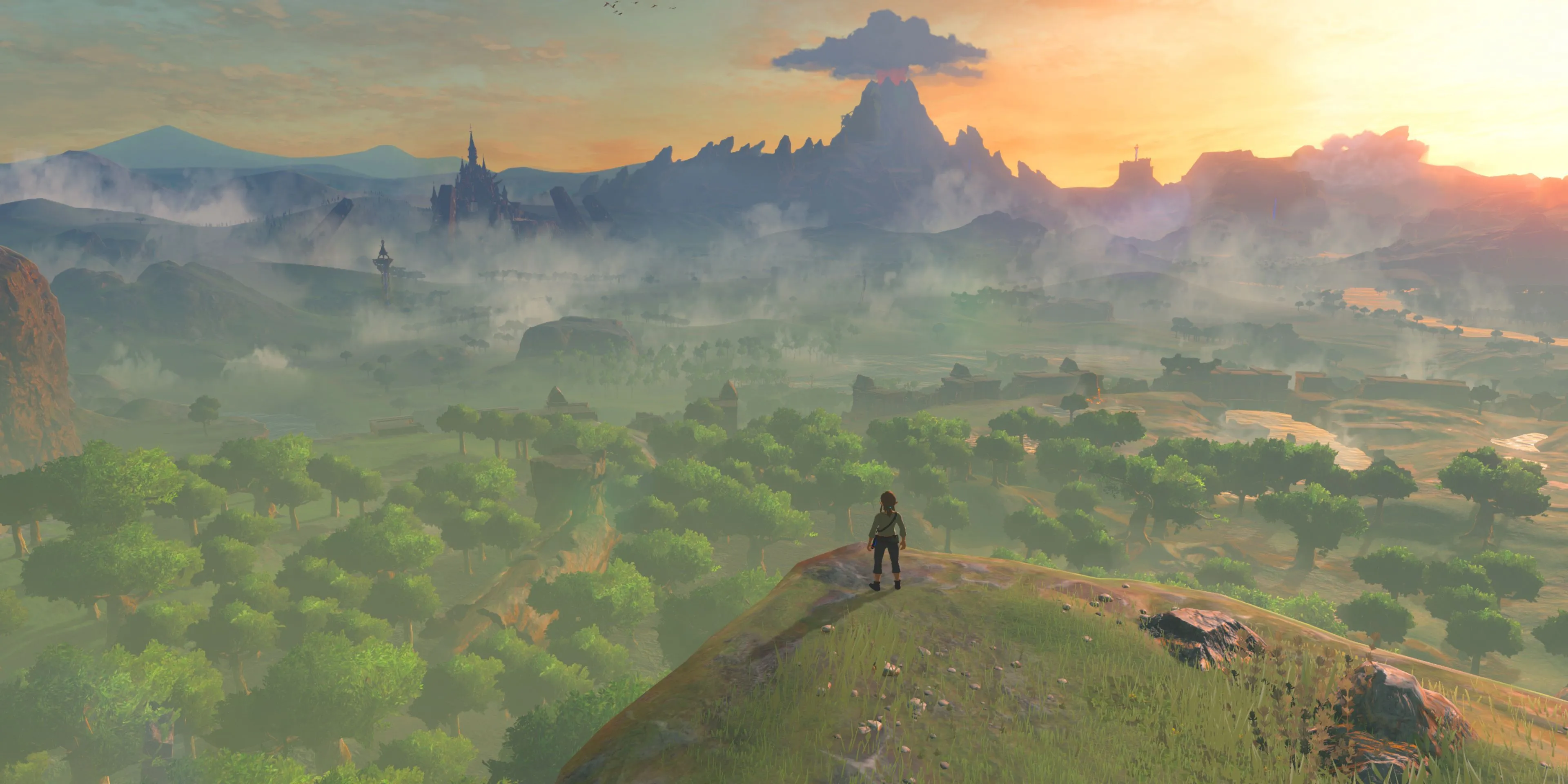 Link khám phá thế giới mở rộng lớn trong The Legend of Zelda Breath of the Wild