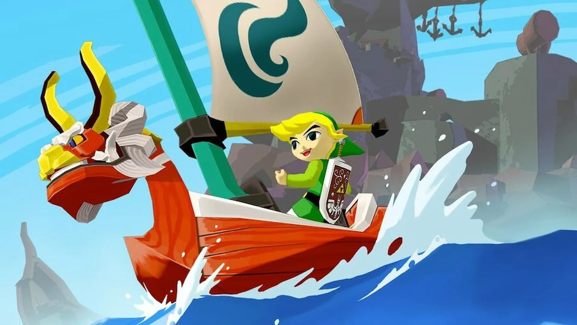 Link lái Thuyền Sư Tử Đỏ trong The Legend of Zelda: The Wind Waker trên Nintendo Switch 2