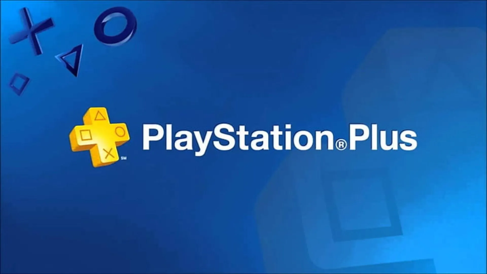 Logo dịch vụ PlayStation Plus trên nền tối
