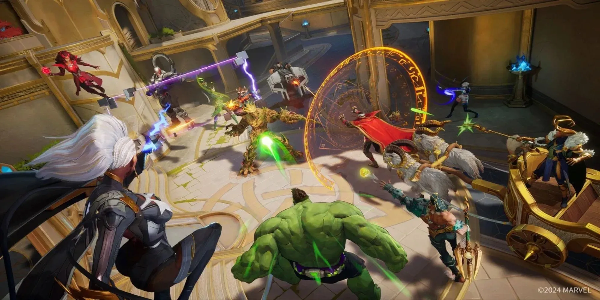 Logo game Marvel Rivals trên nền hiệu ứng kỹ thuật số
