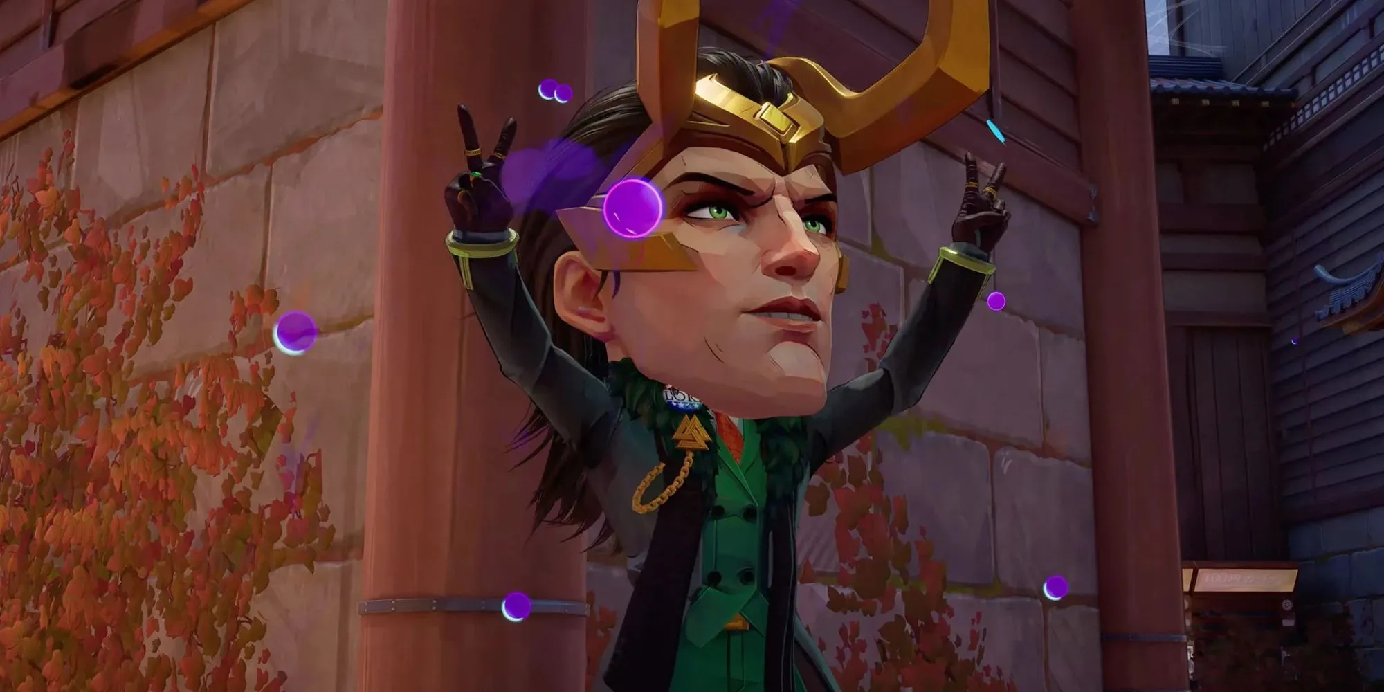Loki với chiếc đầu to hài hước trong sự kiện Giant Size Brain Blast của Marvel Rivals