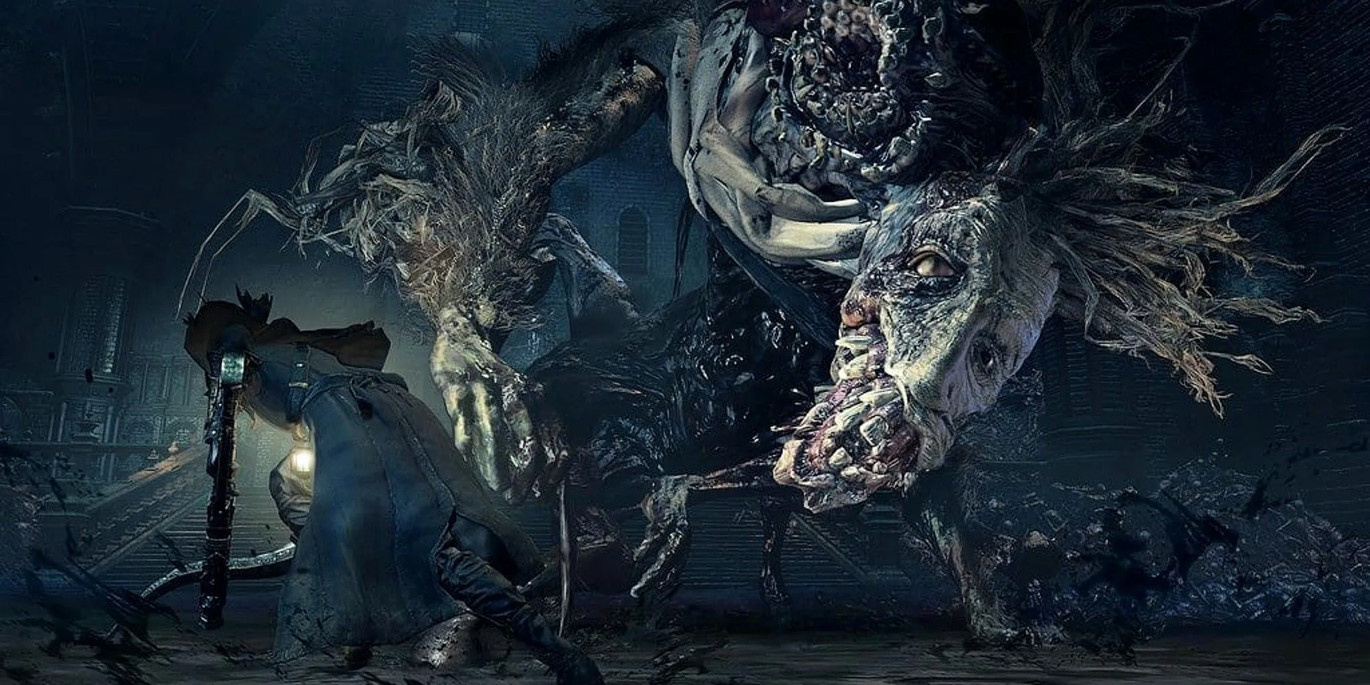 Ludwig, từ một con quái vật bị nguyền rủa trở thành Thánh Kiếm Sĩ với thanh Moonlight Greatsword trong Bloodborne The Old Hunters