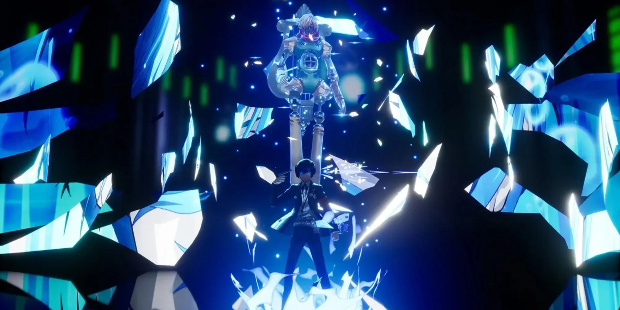 Makoto từ Persona 3 giải phóng Persona của mình trong một trận chiến đầy kịch tính
