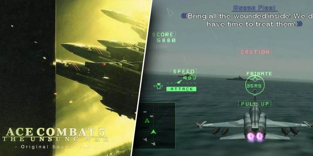 Máy bay chiến đấu bay lượn trong Ace Combat 5: The Unsung War trên PS2