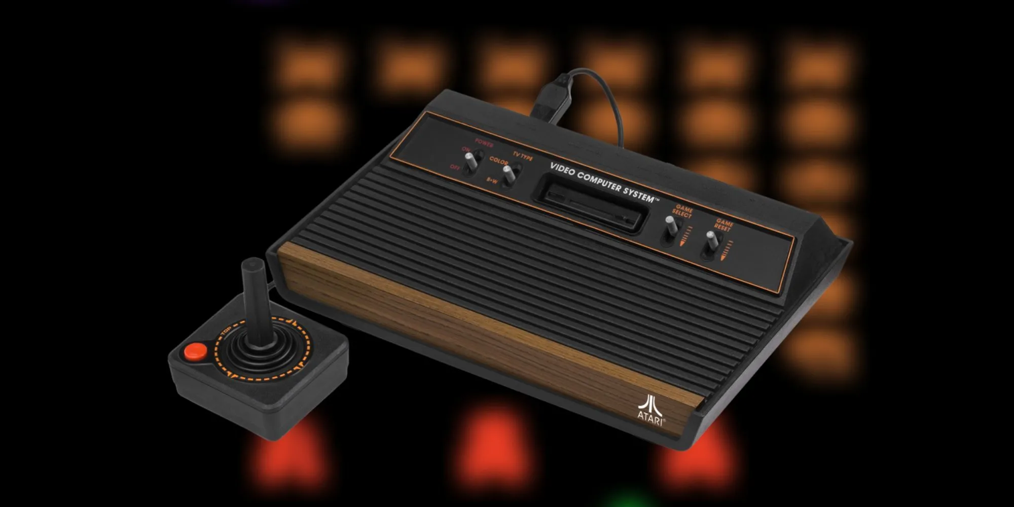 Máy chơi game Atari 2600 cổ điển với cần điều khiển joystick