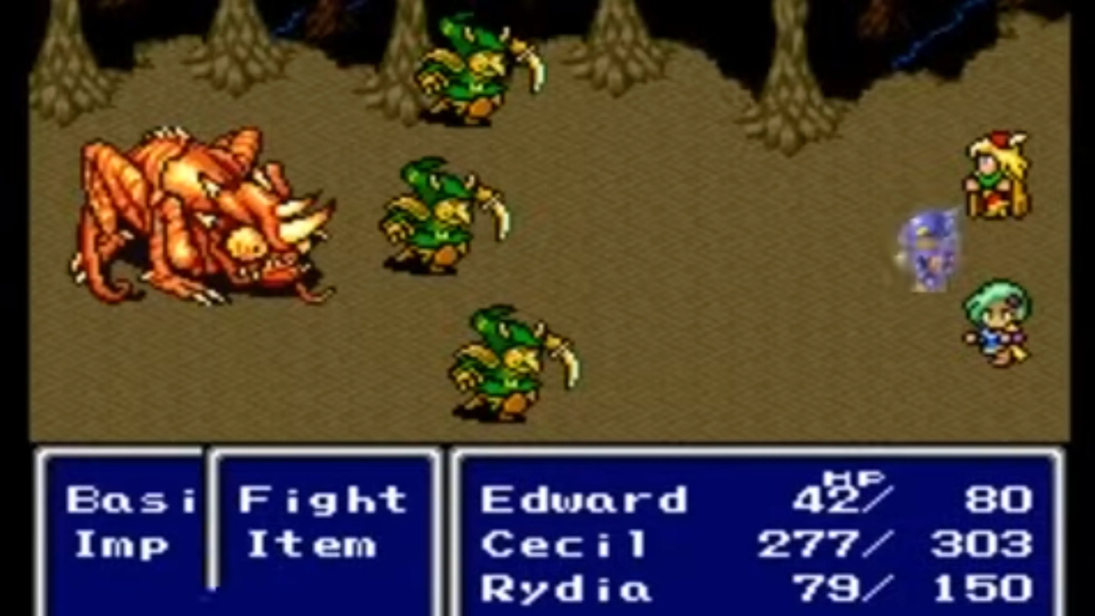 Một cảnh chiến đấu trong Final Fantasy II Pixel Remaster