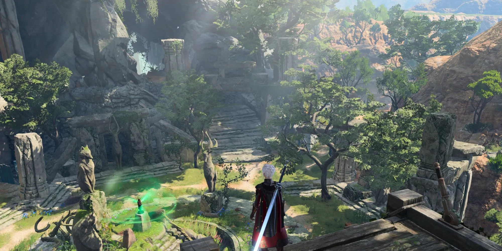 Một cảnh quan tuyệt đẹp tại Emerald Grove trong thế giới rộng lớn của Baldur's Gate 3