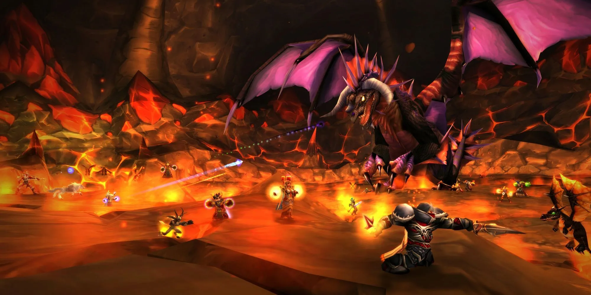 Một cảnh trong một trận raid hoành tráng của World of Warcraft