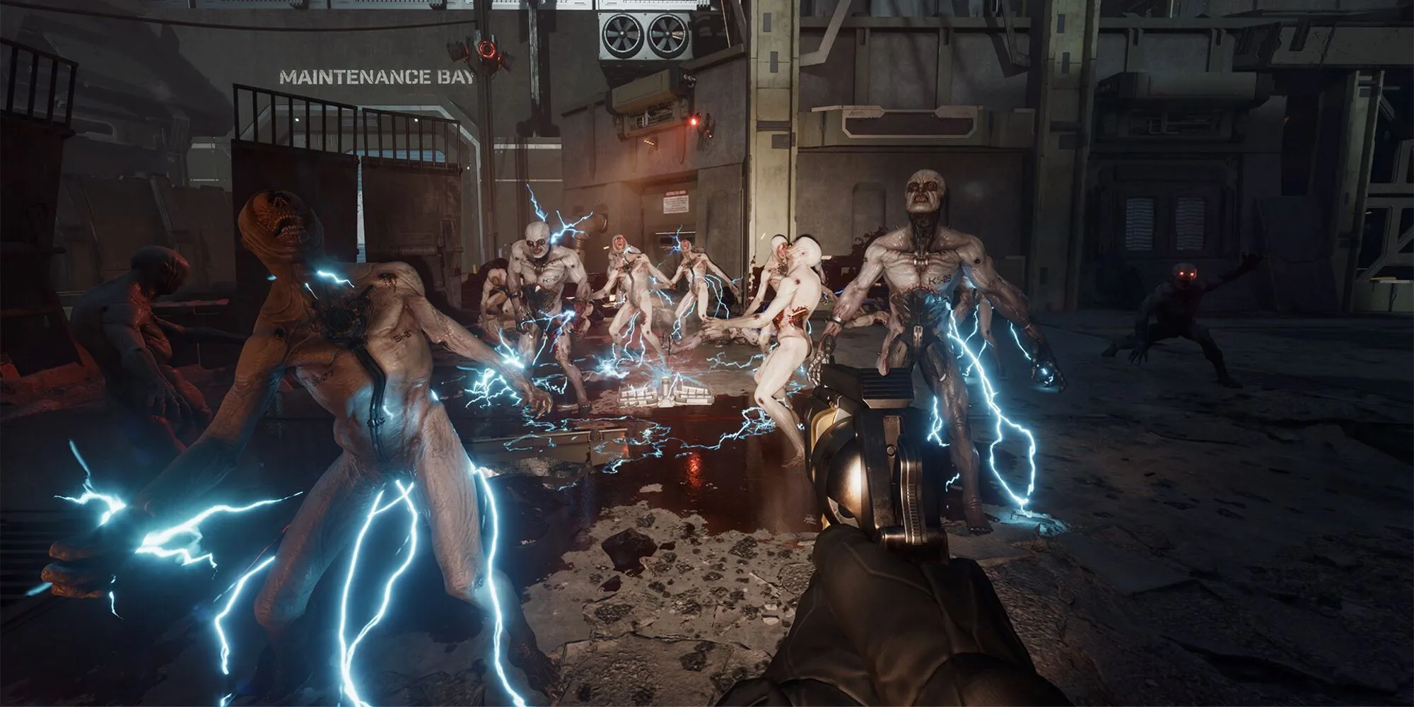Một con zombie trong Killing Floor 3 bị tiêu diệt bởi bẫy điện, minh họa cho lối chơi hành động của game.