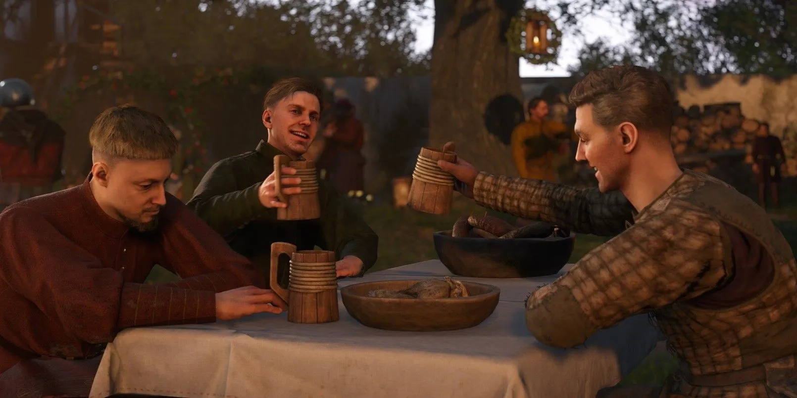 Một nhân vật trong Kingdom Come Deliverance 2 đang thưởng thức đồ uống, hé lộ thêm về không khí và các yếu tố đời sống trong bản cập nhật 1.2