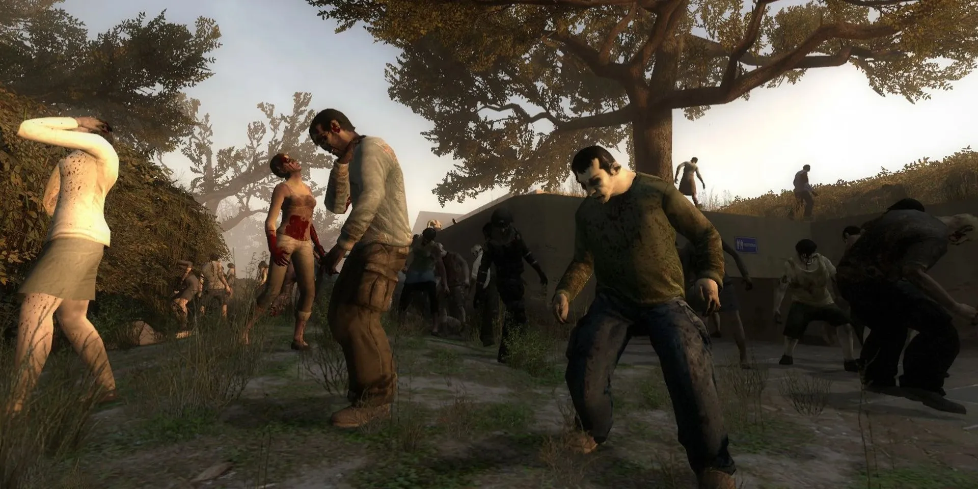 Một nhóm người nhiễm bệnh thông thường (Common Infected) trong Left 4 Dead 2