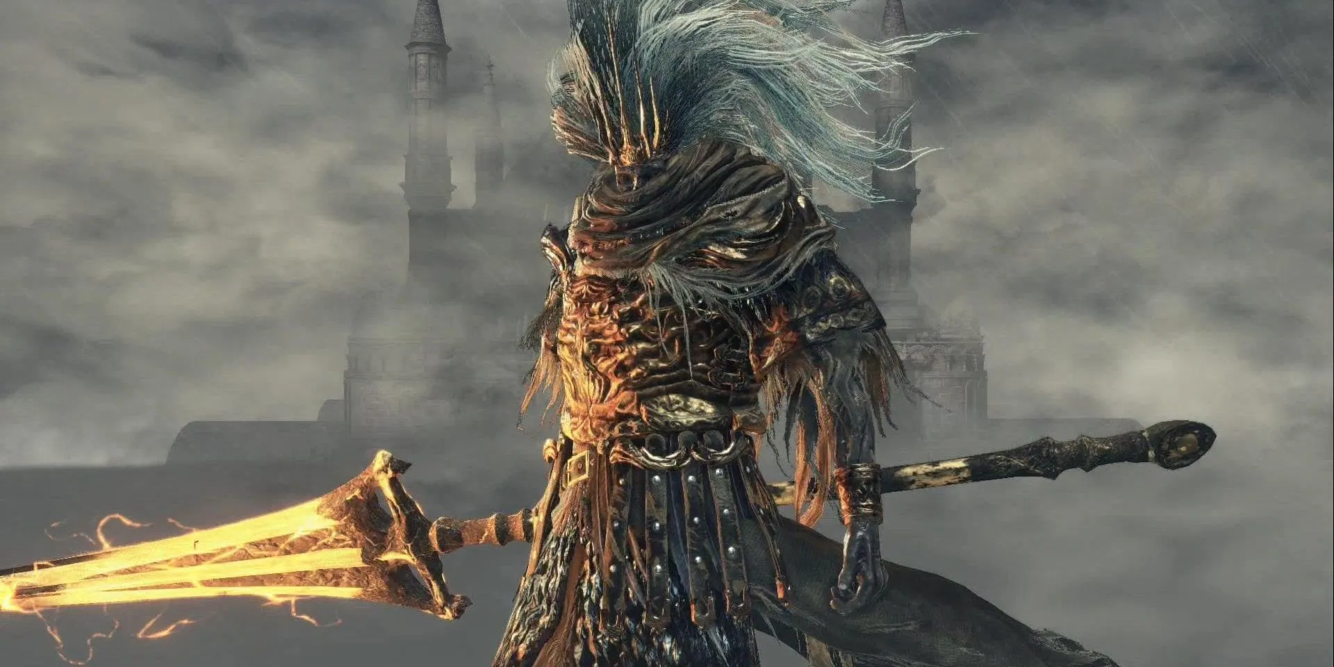 Nameless King trong Dark Souls 3 thấm nhuần sức mạnh sấm sét vào vũ khí sau khi con rồng của ông bị hạ gục