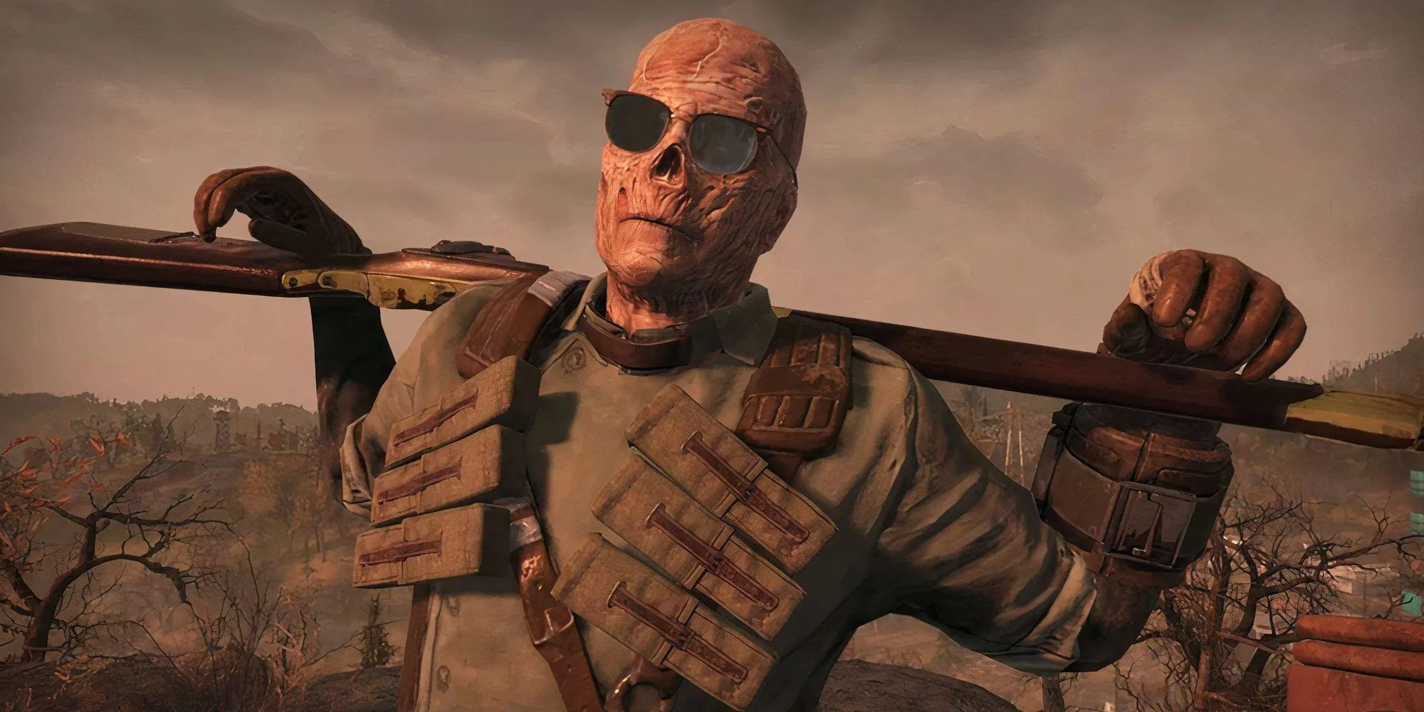 Người chơi hóa ghoul trong Fallout 76 đang chiến đấu cận chiến, thể hiện cơ chế gameplay mới của mùa 20