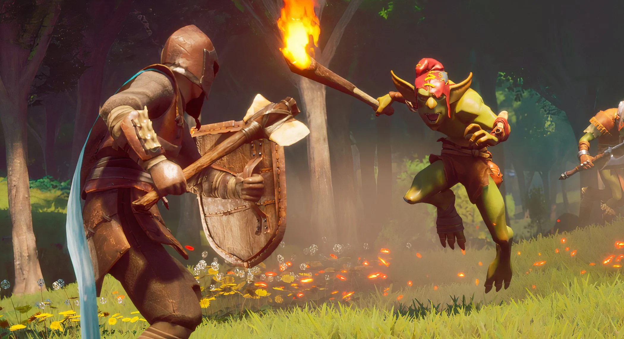 Người chơi RuneScape: Dragonwilds chiến đấu với goblin