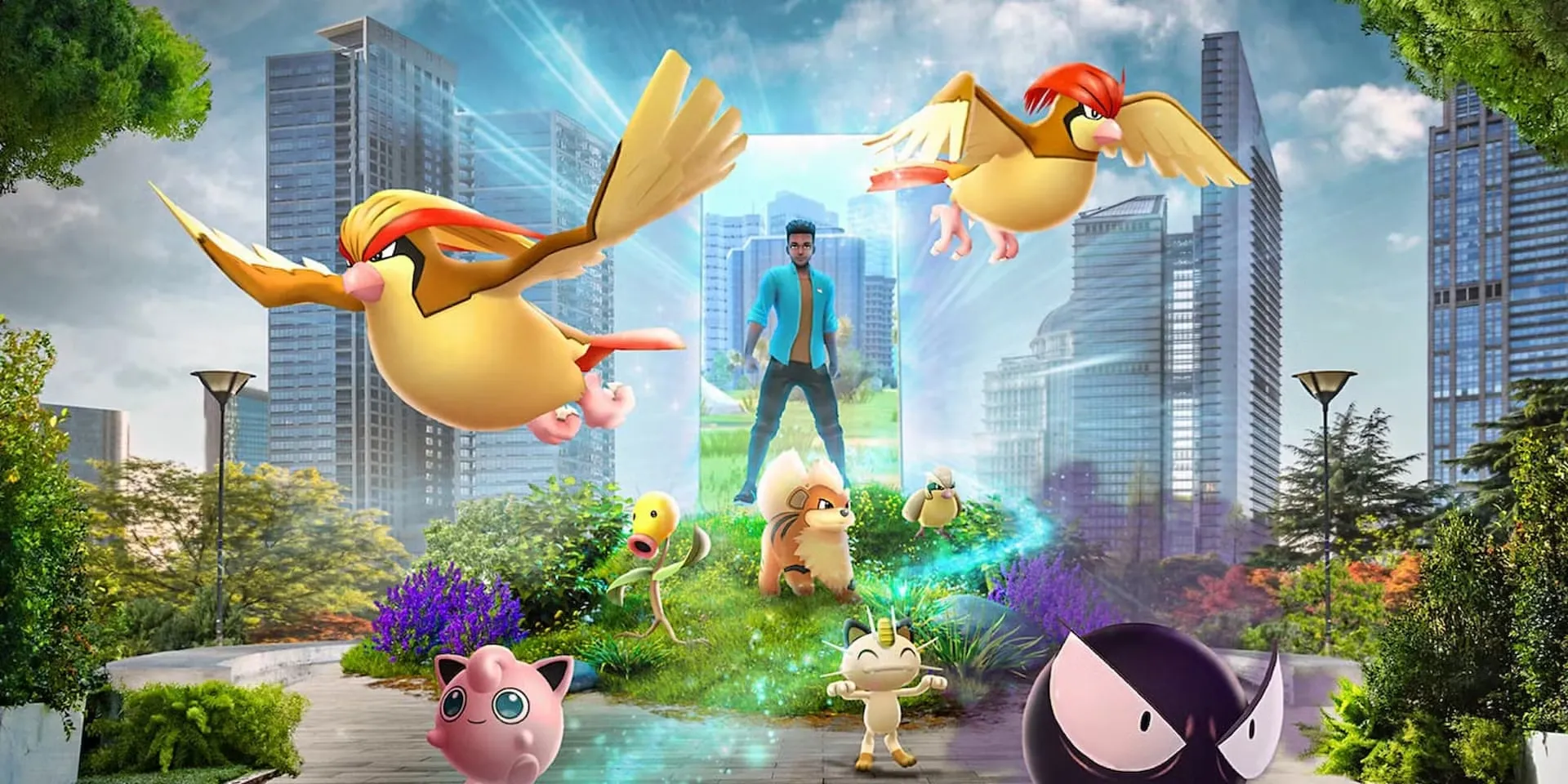 Người chơi tương tác trong thế giới thực với Pokémon GO, thể hiện lối chơi thực tế tăng cường