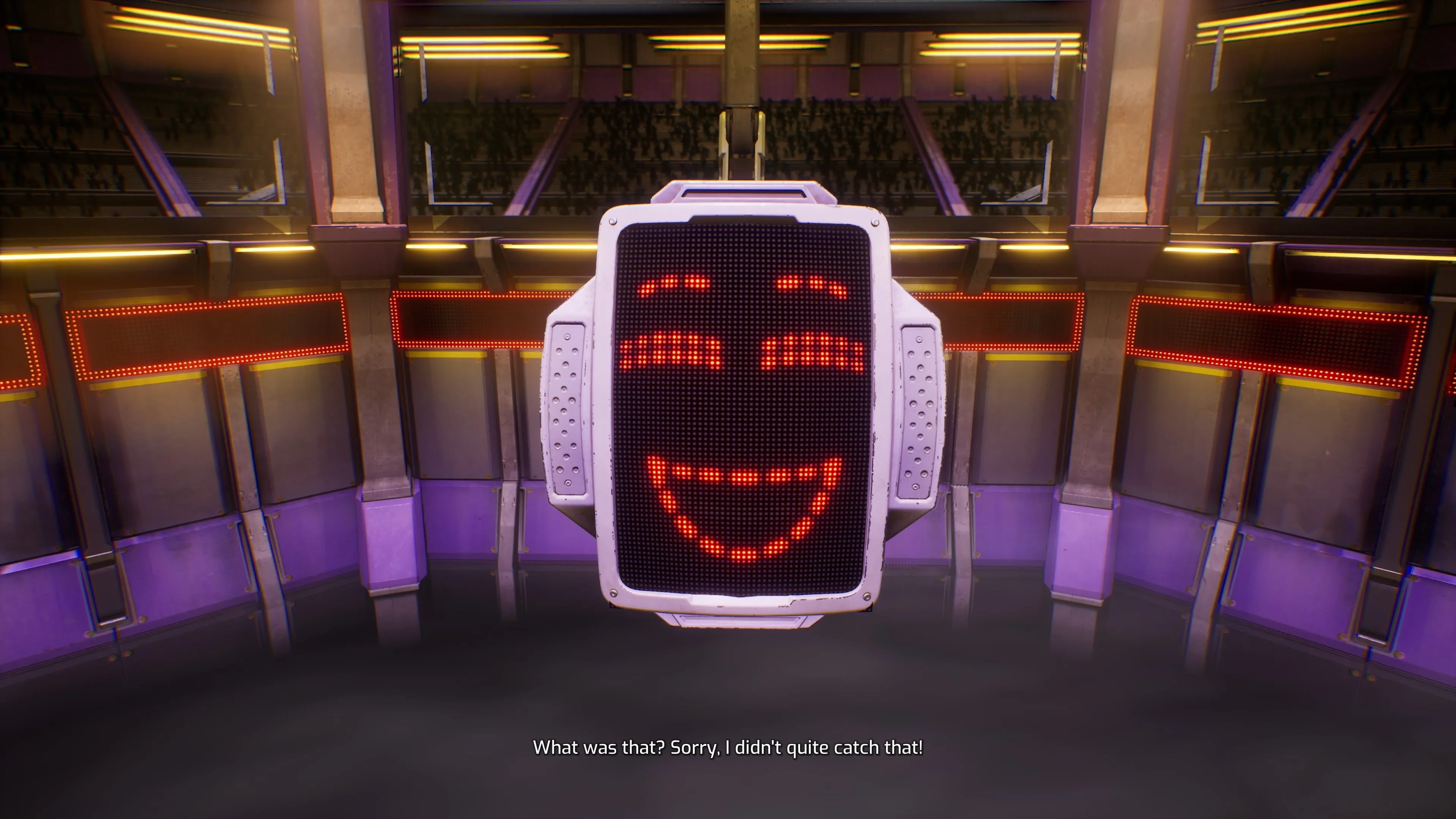 Người dẫn chương trình robot trong màn Gameshow của Split Fiction trước khi bị phá hủy