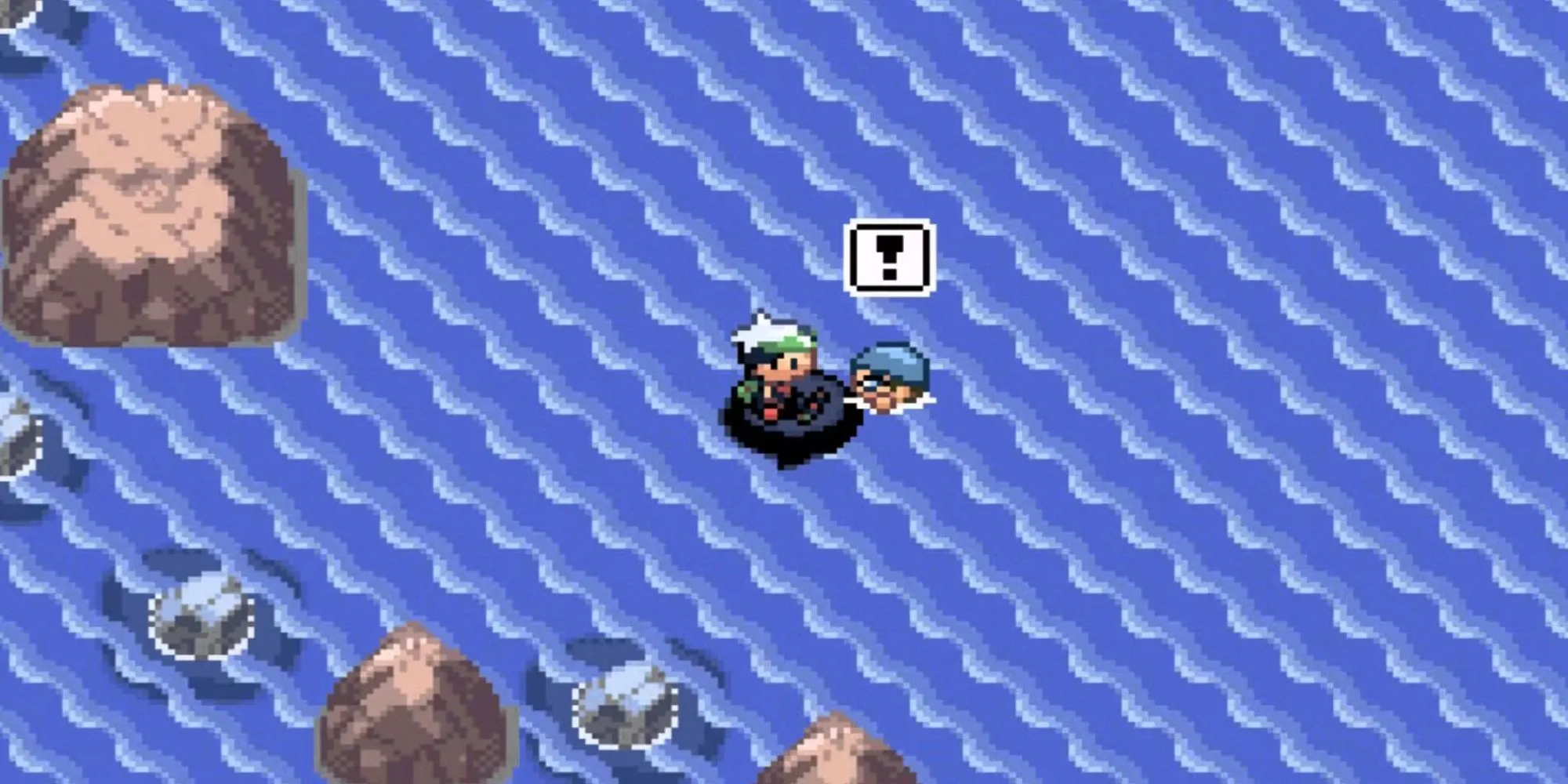 Nhân vật chính lướt sóng khám phá vùng Hoenn trong Pokemon Ruby và Sapphire