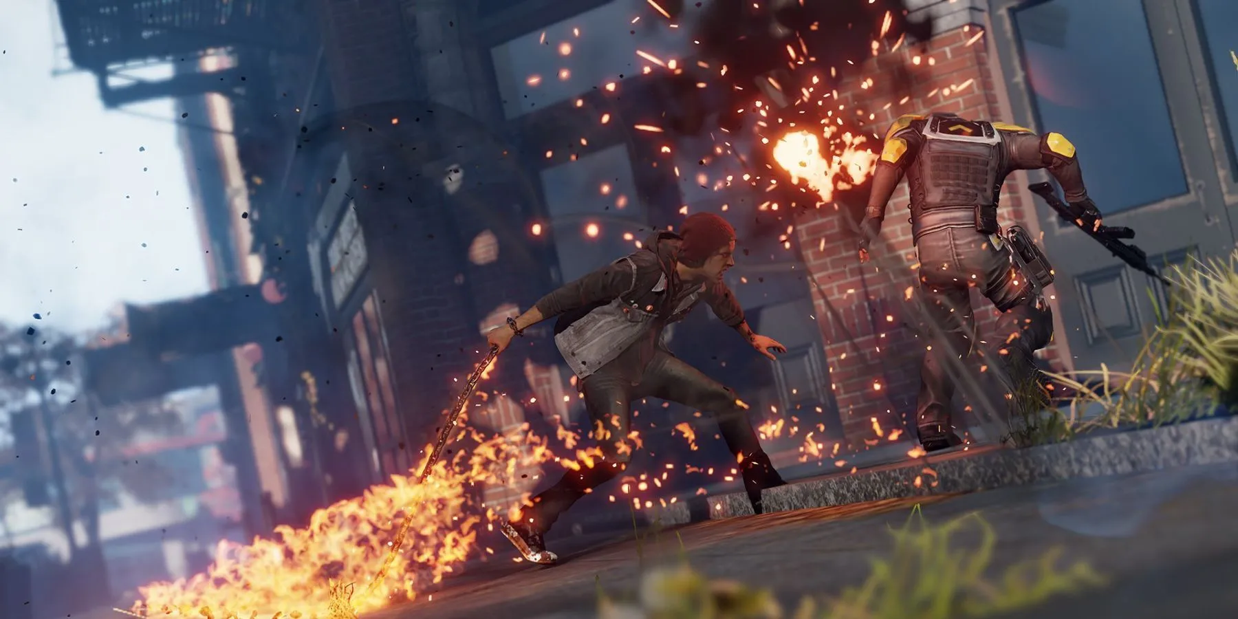 Nhân vật Delsin Rowe trong Infamous Second Son với sức mạnh neon trên PS4