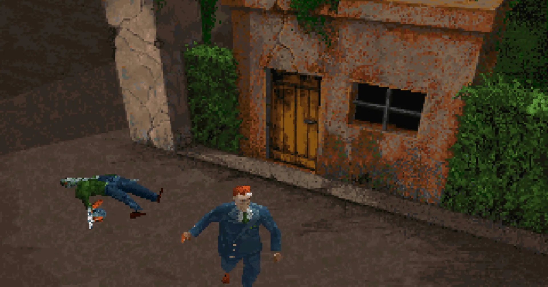 Nhân vật Edward Carnby trong Alone in the Dark 2 PS1 với đồ họa cổ điển