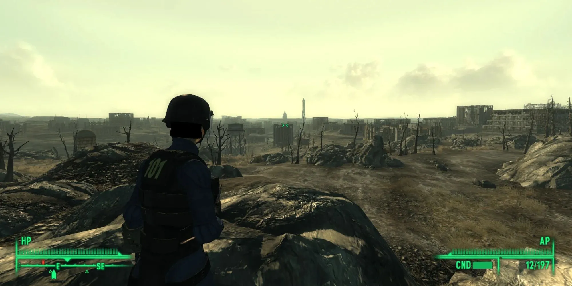 Top 10 Game Hay: Bỏ Qua Cốt Truyện Vẫn Cực Cuốn 1 Nhân vật Fallout 3 nhìn ra vùng đất hoang tàn Capital Wasteland