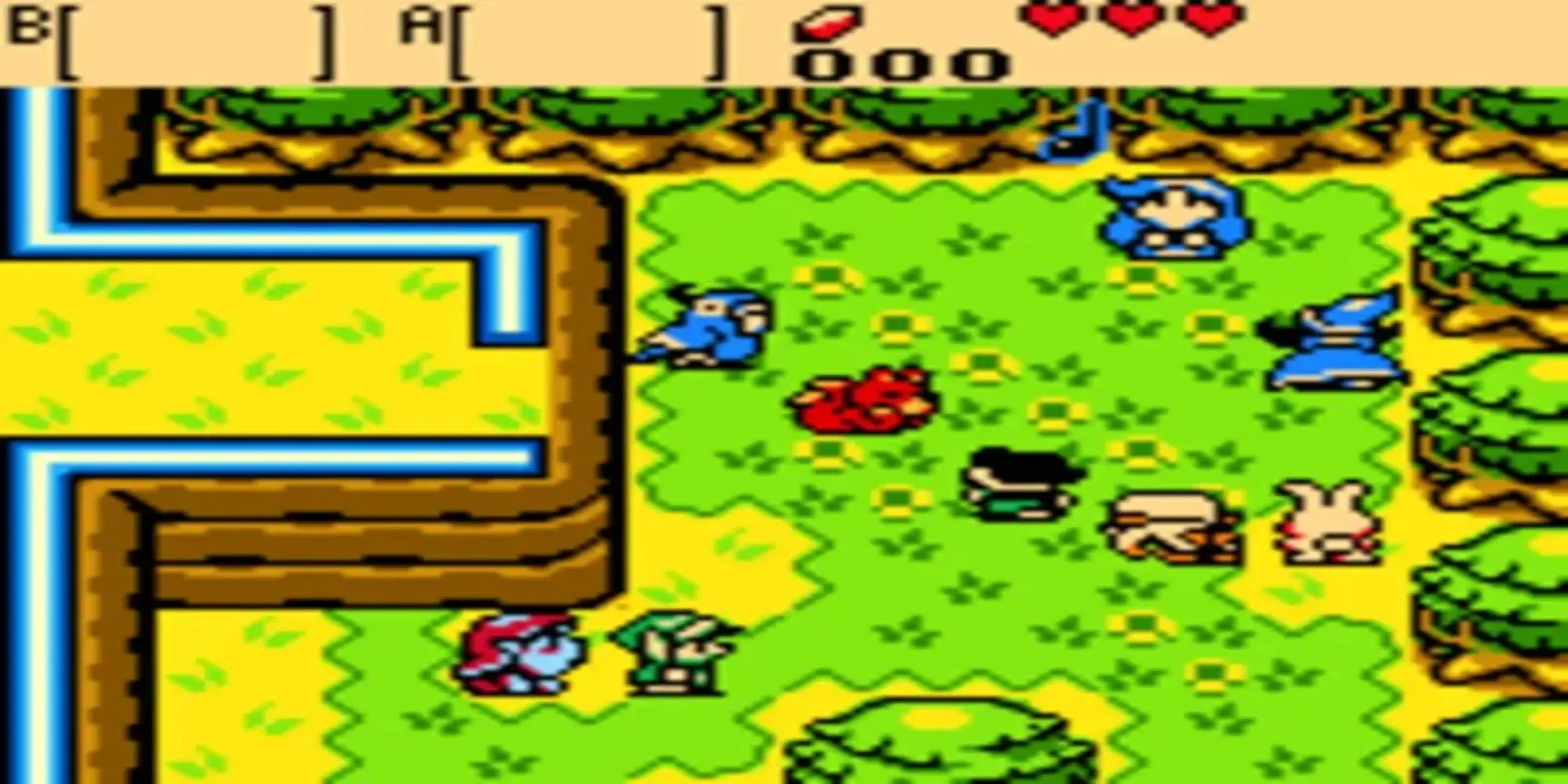 Nhân vật Link đứng giữa hai thời đại trong Legend of Zelda Oracle of Ages GBC