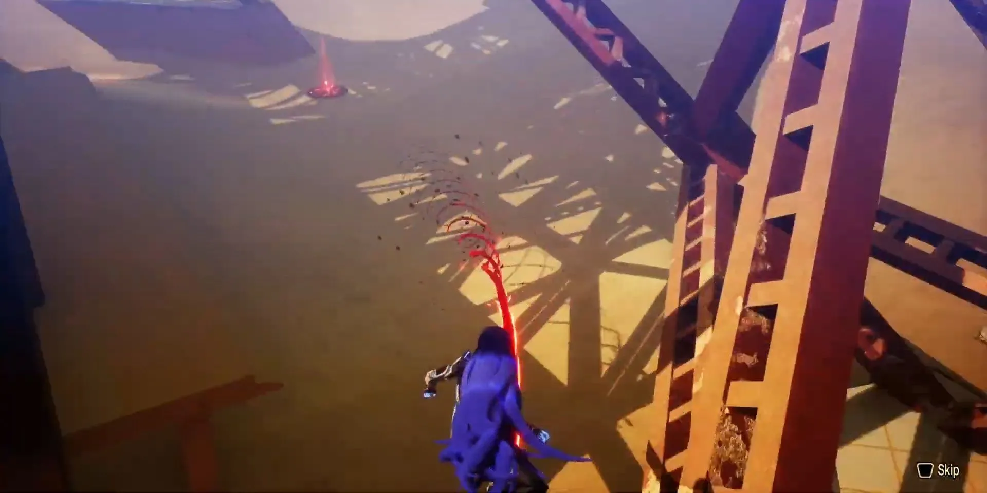 Nhân vật Nahobino lướt trên Magatsu Rail trong Shin Megami Tensei V Vengeance
