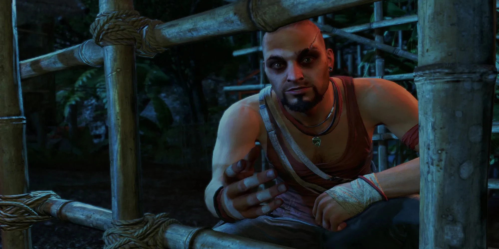 Nhân vật phản diện Vaas trong game FPS thế giới mở Far Cry 3.