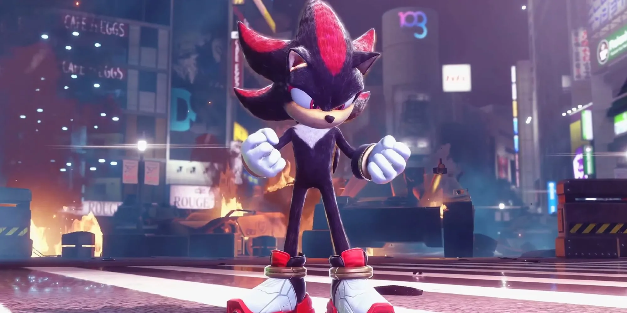Nhân vật Shadow the Hedgehog cầm súng trong game Sonic X Shadow Generations