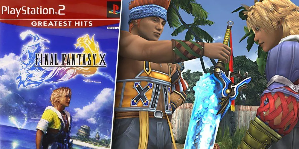Nhân vật Tidus và Yuna trong Final Fantasy X trên PS2