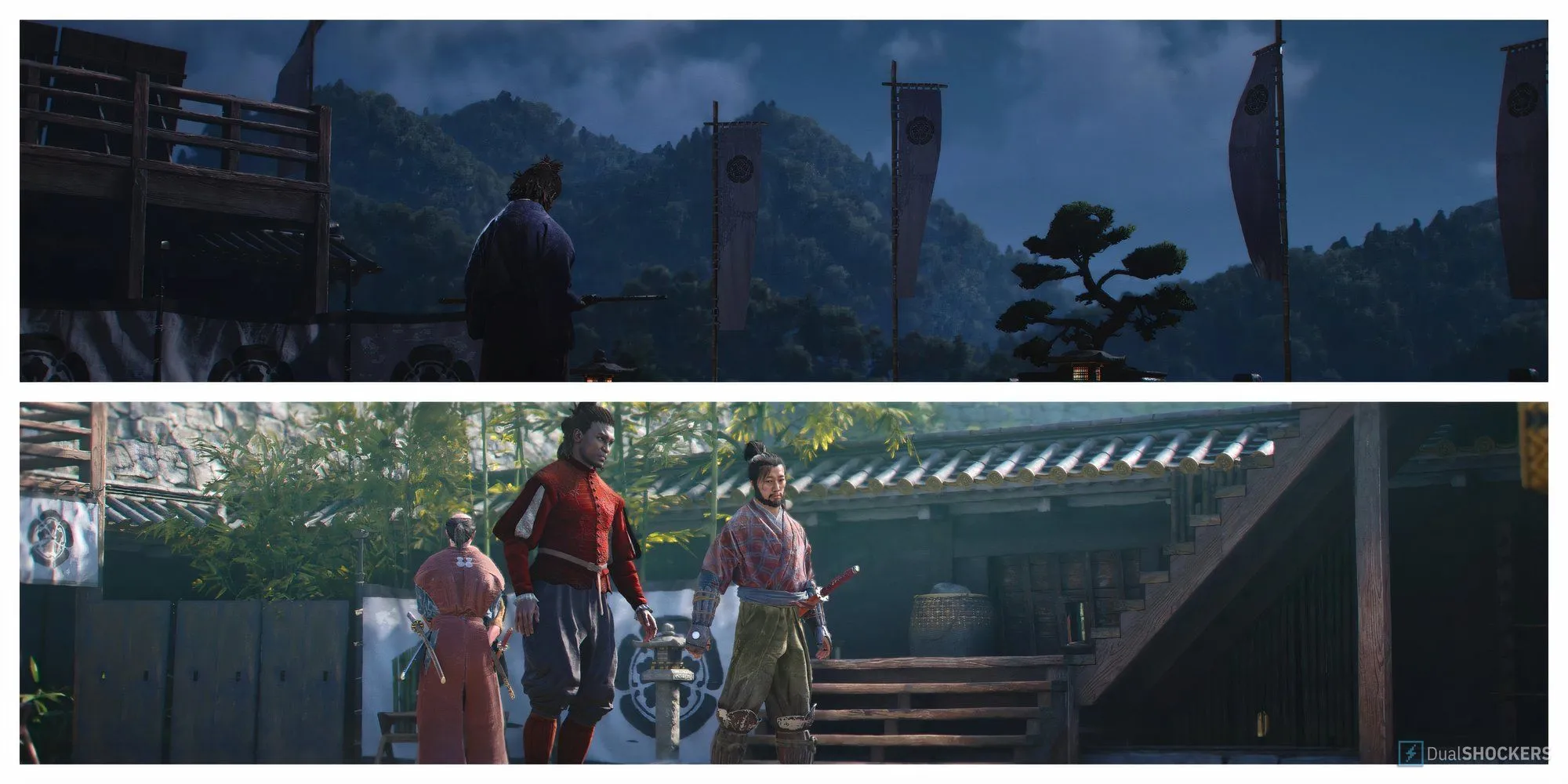 Nhân vật trong Assassin's Creed Shadows đang thực hiện nhiệm vụ An Education