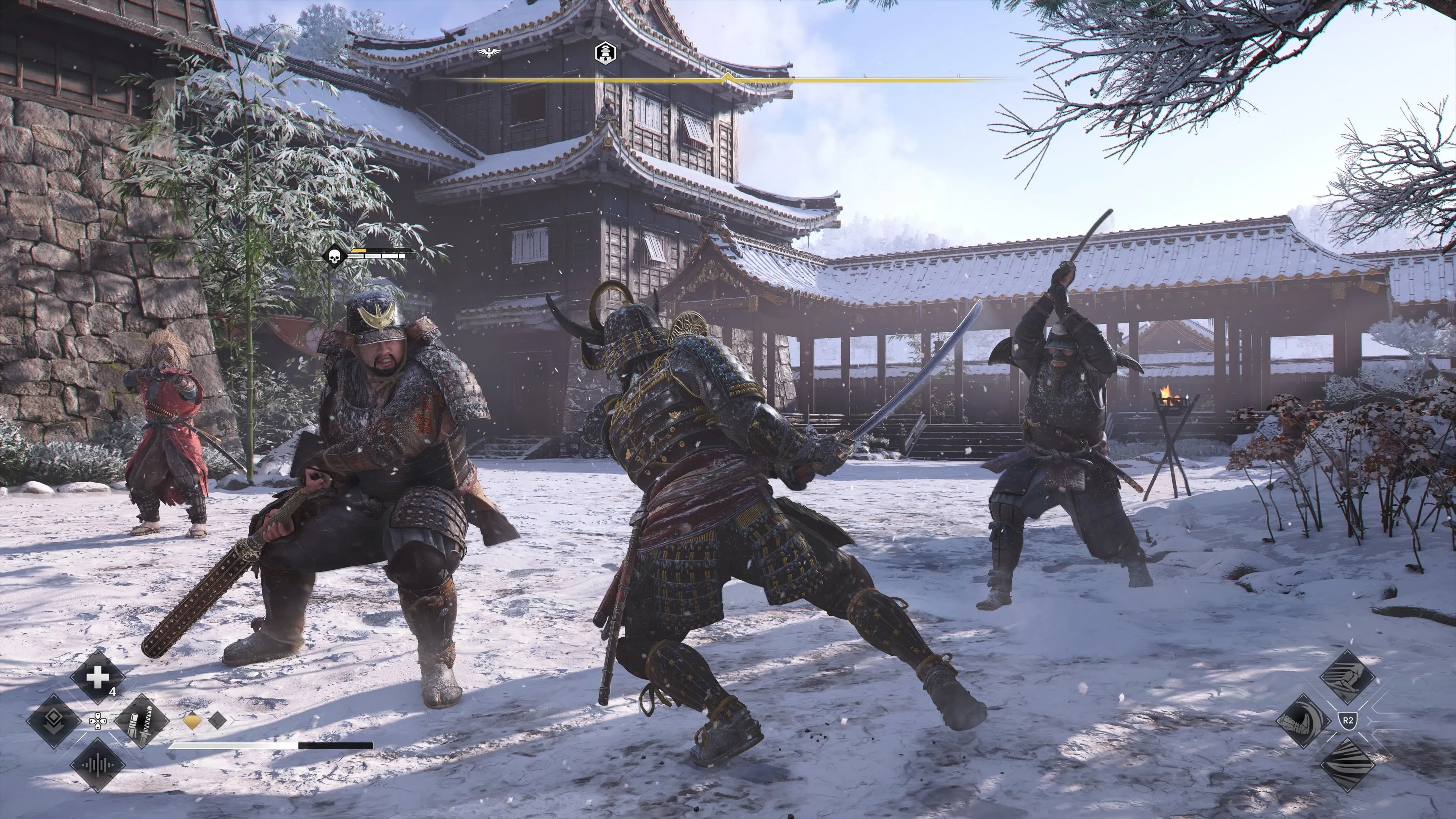 Nhân vật Yasuke trong Assassin's Creed Shadows đứng giữa khung cảnh Nhật Bản phong kiến