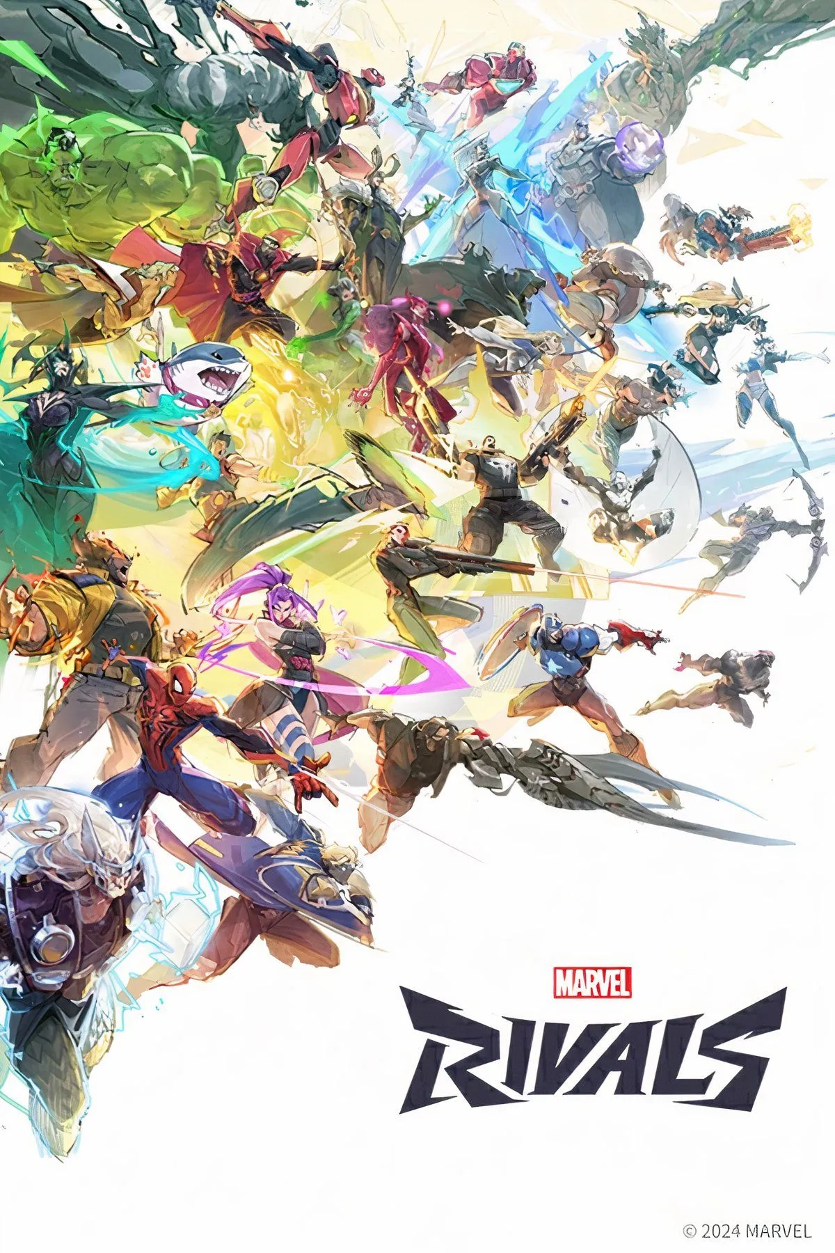 Nhiều nhân vật khác nhau trong Marvel Rivals, thể hiện sự đa dạng trong game.