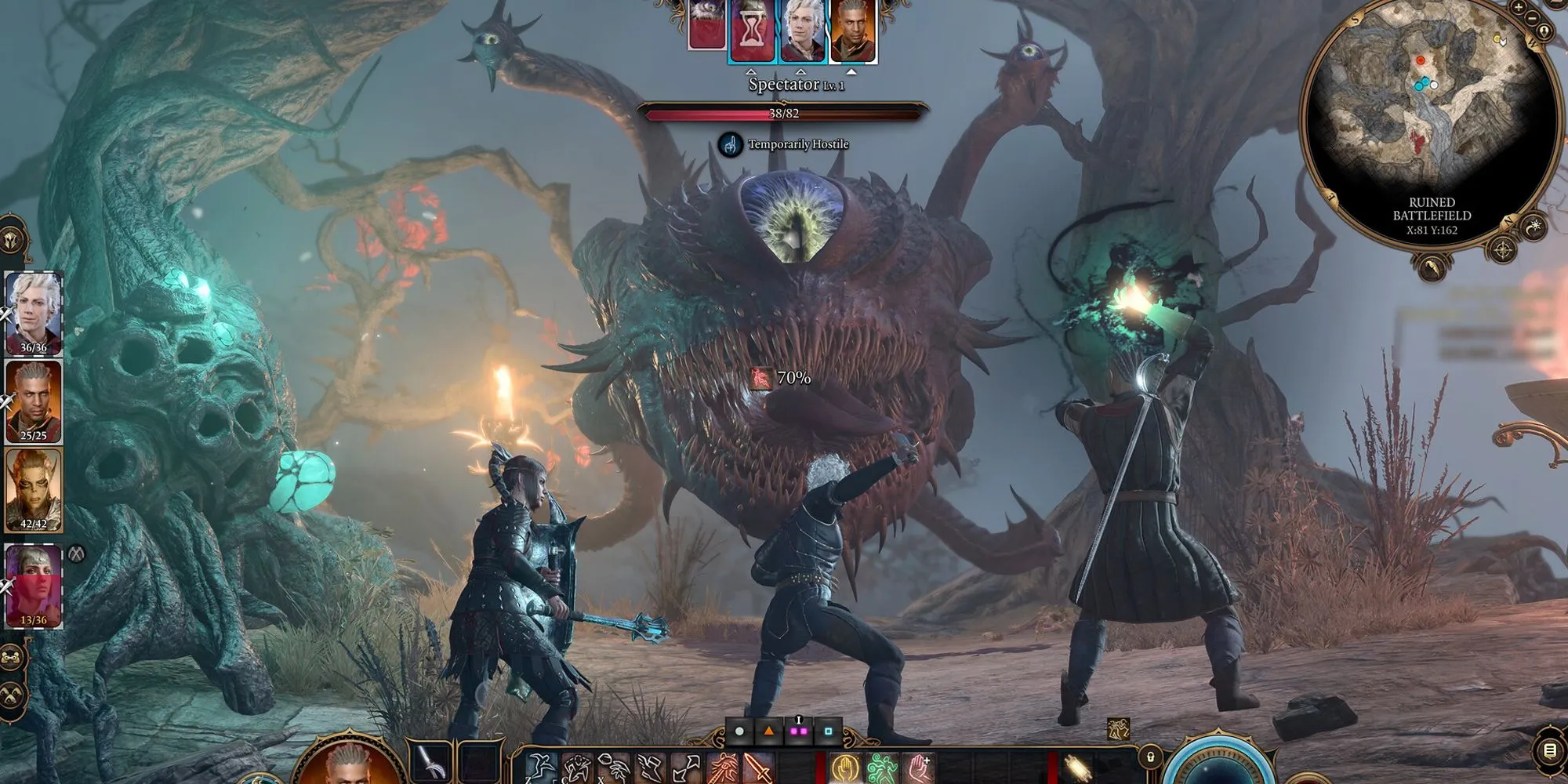 Nhóm phiêu lưu trong Baldur's Gate 3 chuẩn bị chiến đấu theo lượt