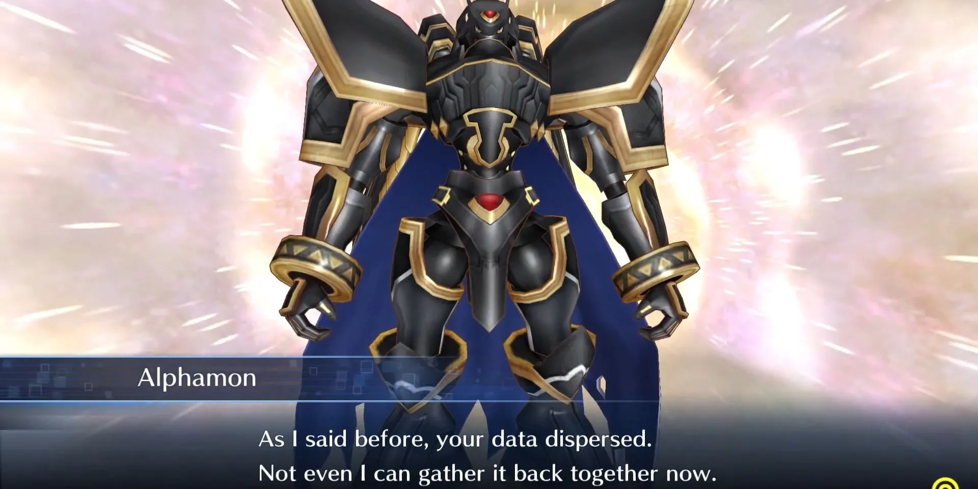 Nói chuyện với Alphamon trong Digimon Story: Cyber Sleuth