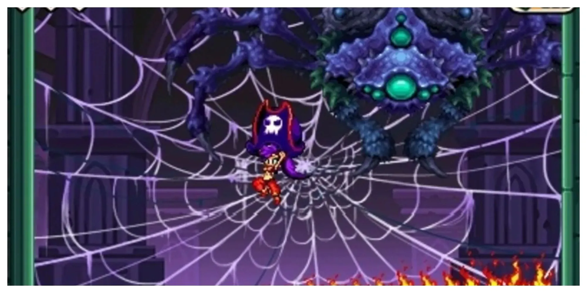 Nữ thần đèn Shantae và cướp biển Risky Boots trong Shantae and the Pirate's Curse, đồ họa pixel tươi sáng và sống động