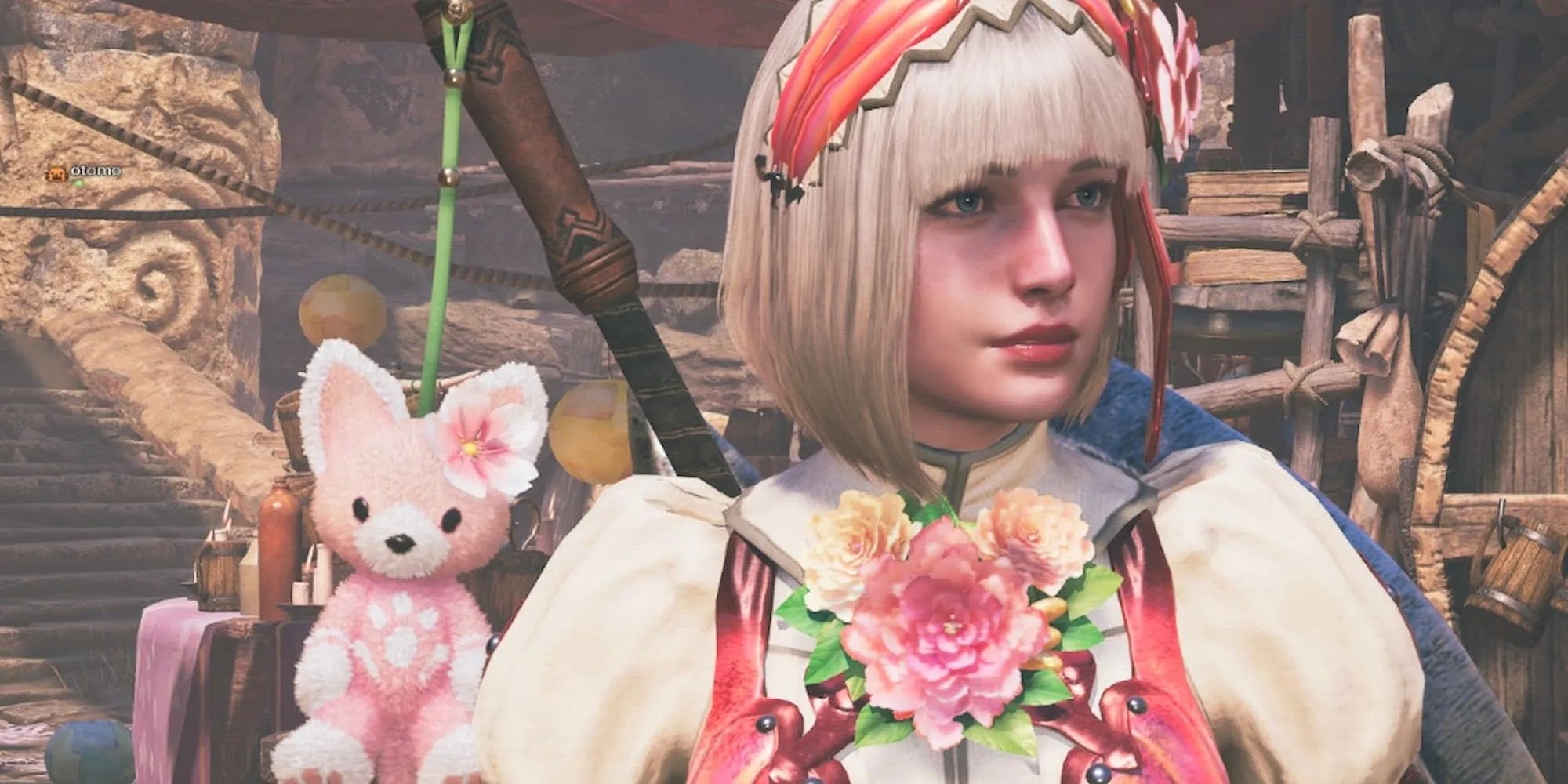 Nữ thợ săn và thú nhồi bông đáng yêu trong Monster Hunter Wilds