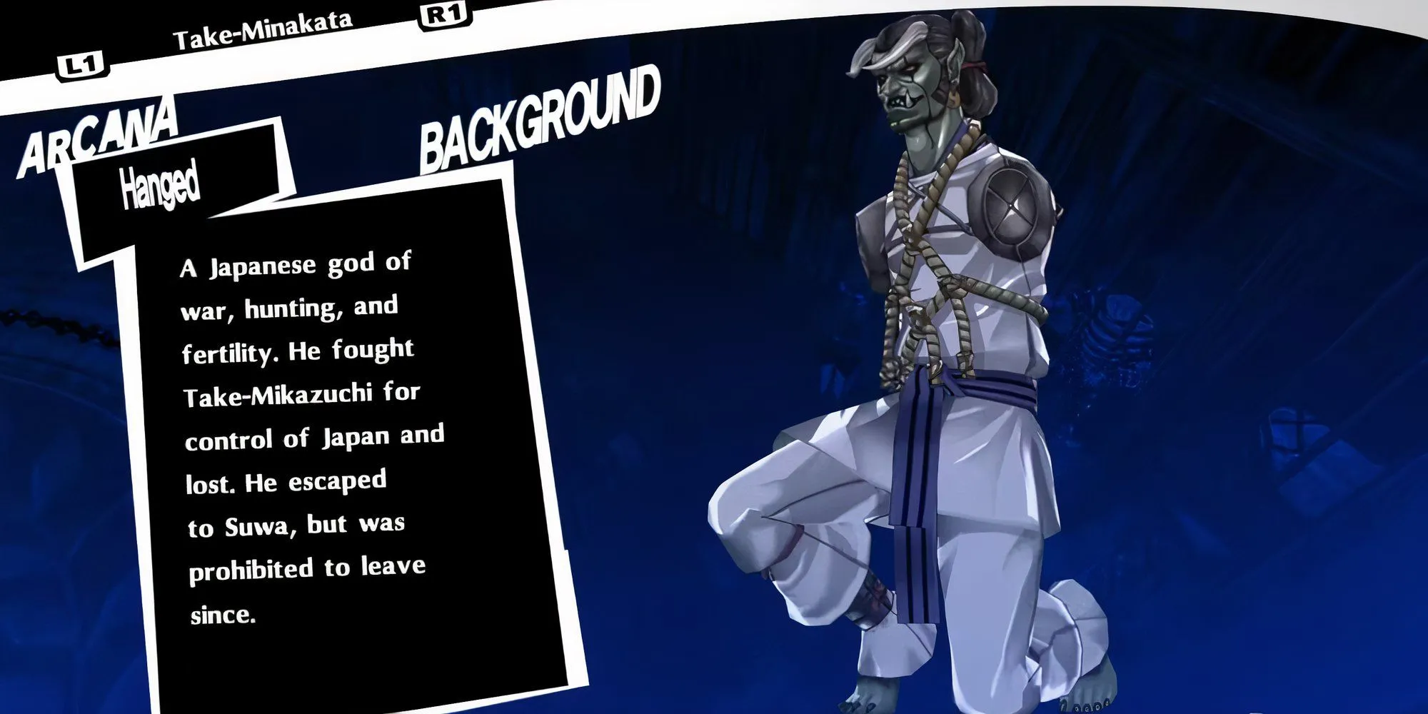 Persona Take-Minakata, một trong các Persona thuộc Hanged Man Arcana trong Persona 5 Royal