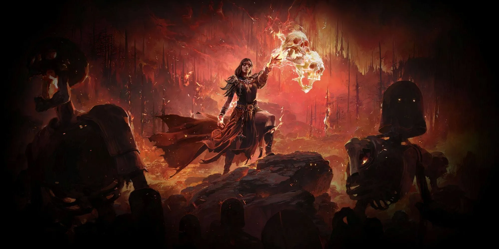 Phù thủy Infernalist Path of Exile II triệu hồi Raging Spirits