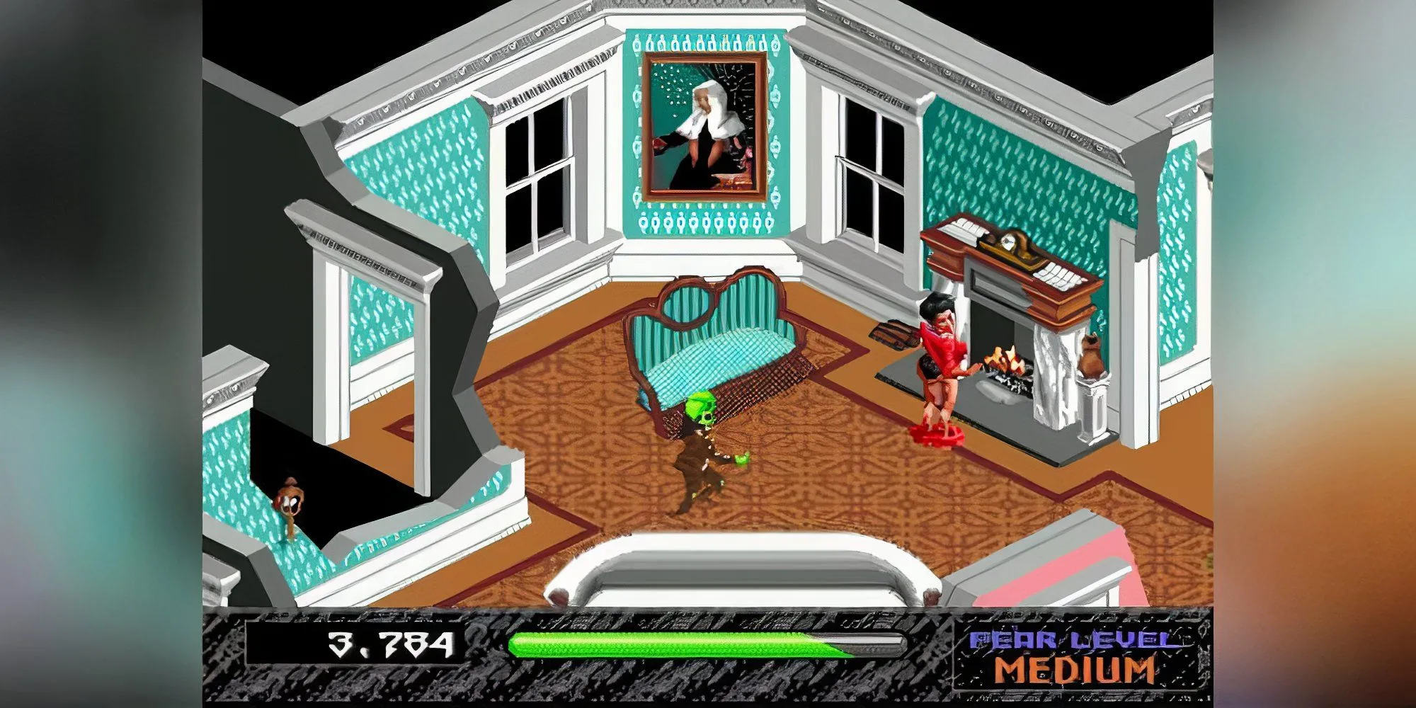 Polterguy đang sử dụng sức mạnh siêu nhiên để hù dọa người trong nhà trong game Haunting Starring Polterguy