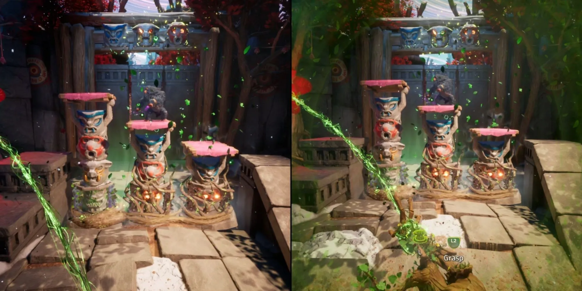 Puzzle cổng Monkey King trong Split Fiction Chapter 3, cần phối hợp đập và giữ màu totem
