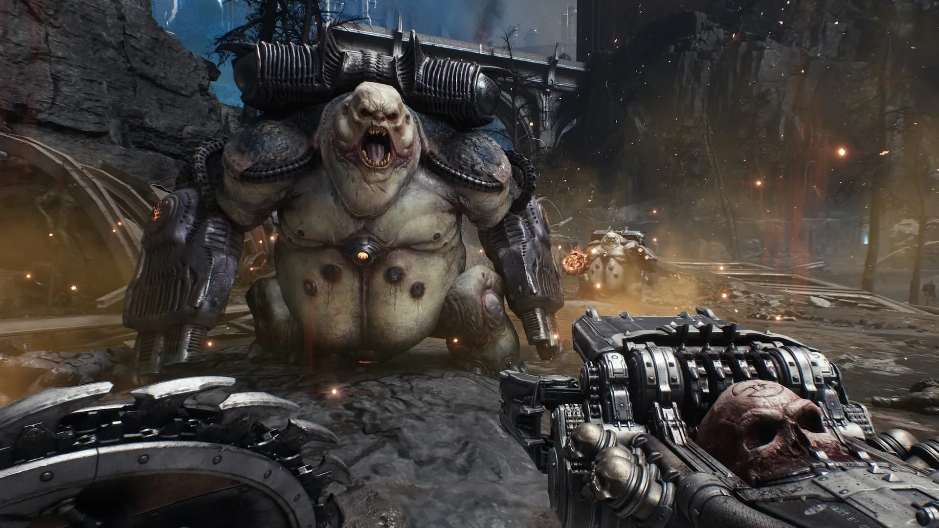 Quái vật Mancubis trong game DOOM The Dark Ages