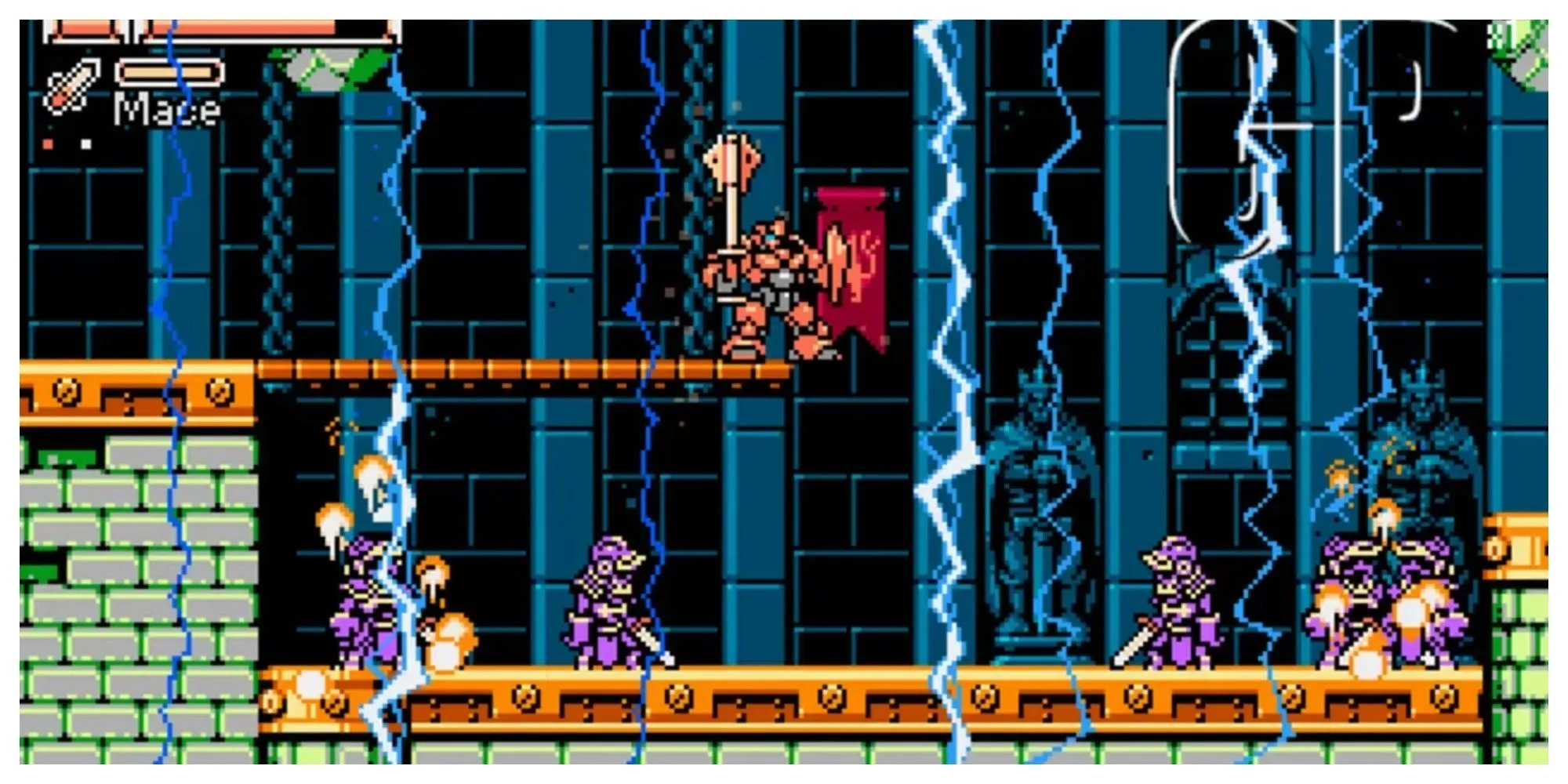 Robot Panzer Paladin khổng lồ chiến đấu với quái vật trong môi trường pixel đậm chất retro