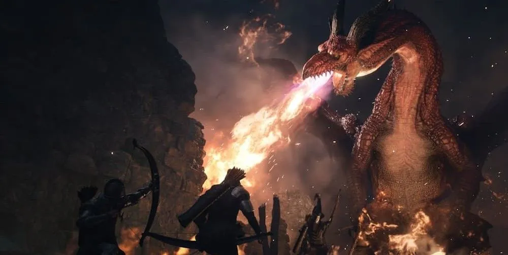 Rồng phun lửa dữ dội trong Dragon's Dogma 2, game RPG thế giới mở đầy thử thách