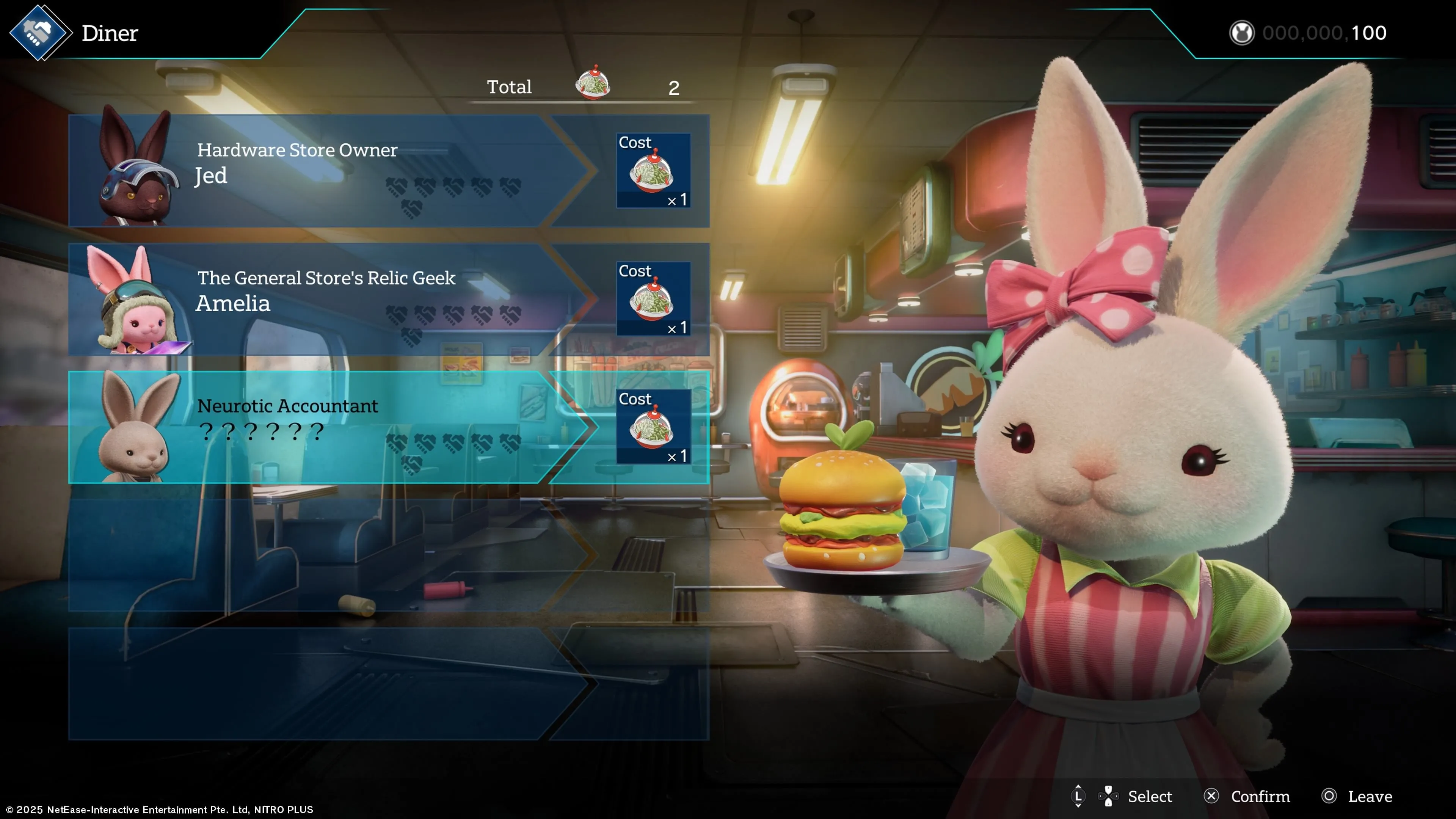 Rusty Rabbit ngồi ăn tại quán ăn trong làng